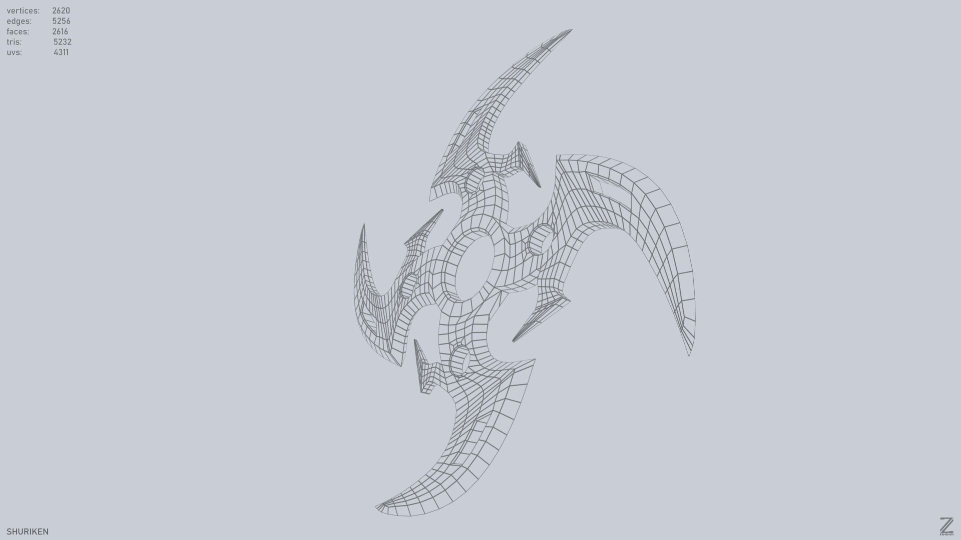 Shuriken Low-poly 3D model_10