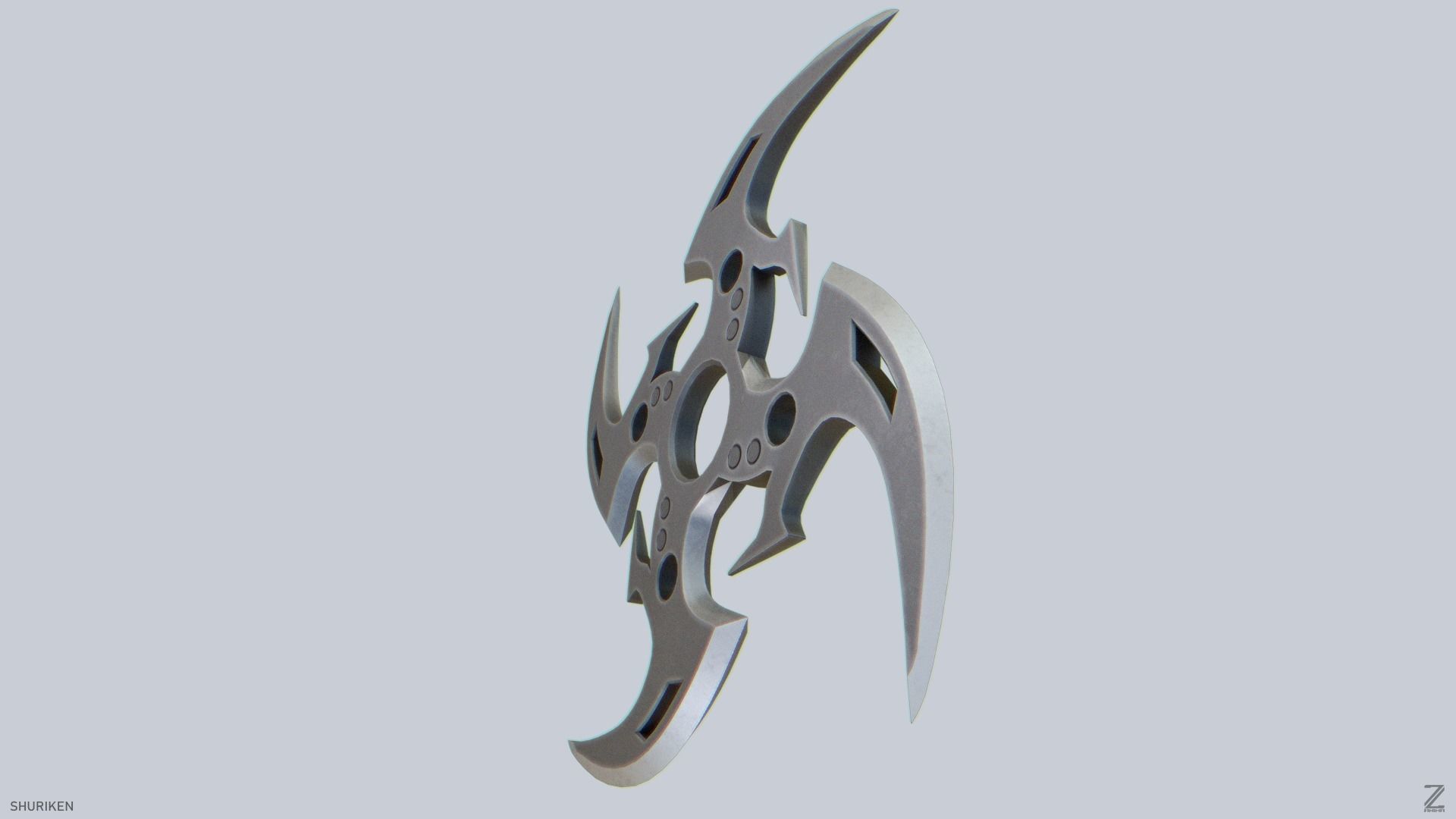 Shuriken Low-poly 3D model_4