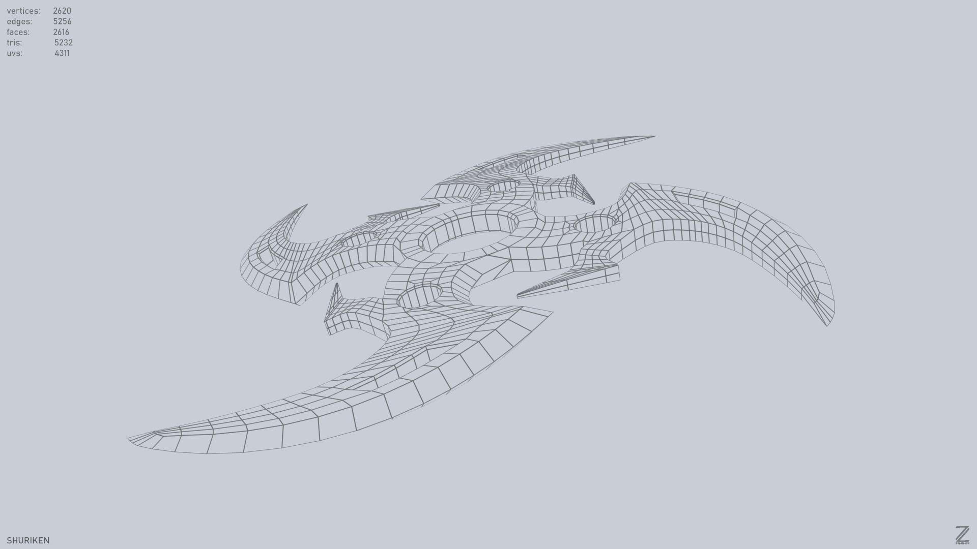 Shuriken Low-poly 3D model_13
