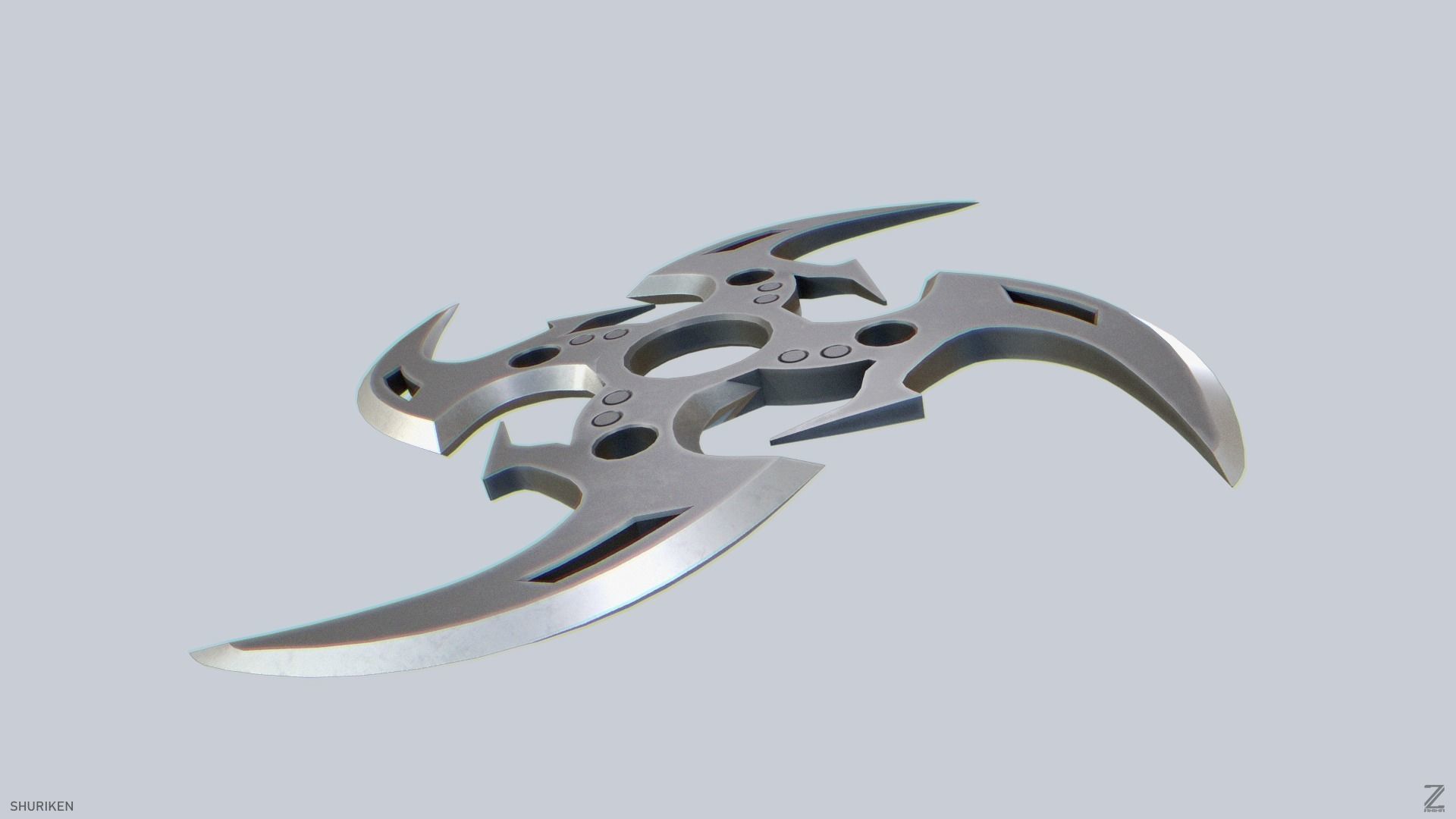 Shuriken Low-poly 3D model_6