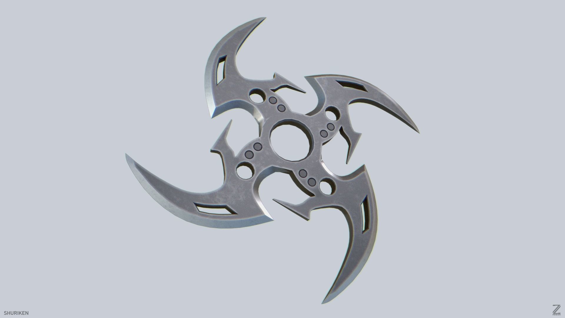 Shuriken Low-poly 3D model_7