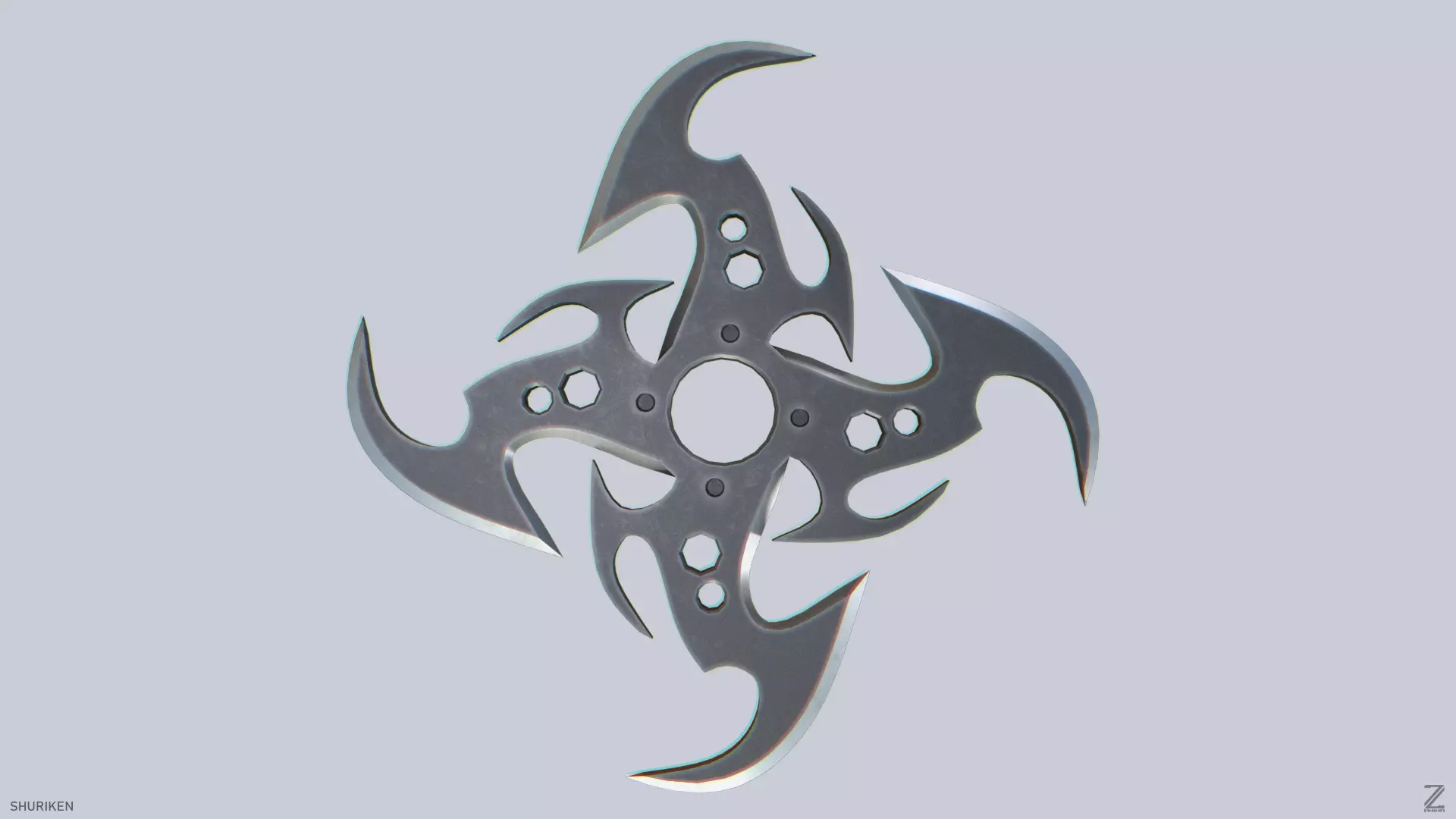 Shuriken Low-poly 3D model_0