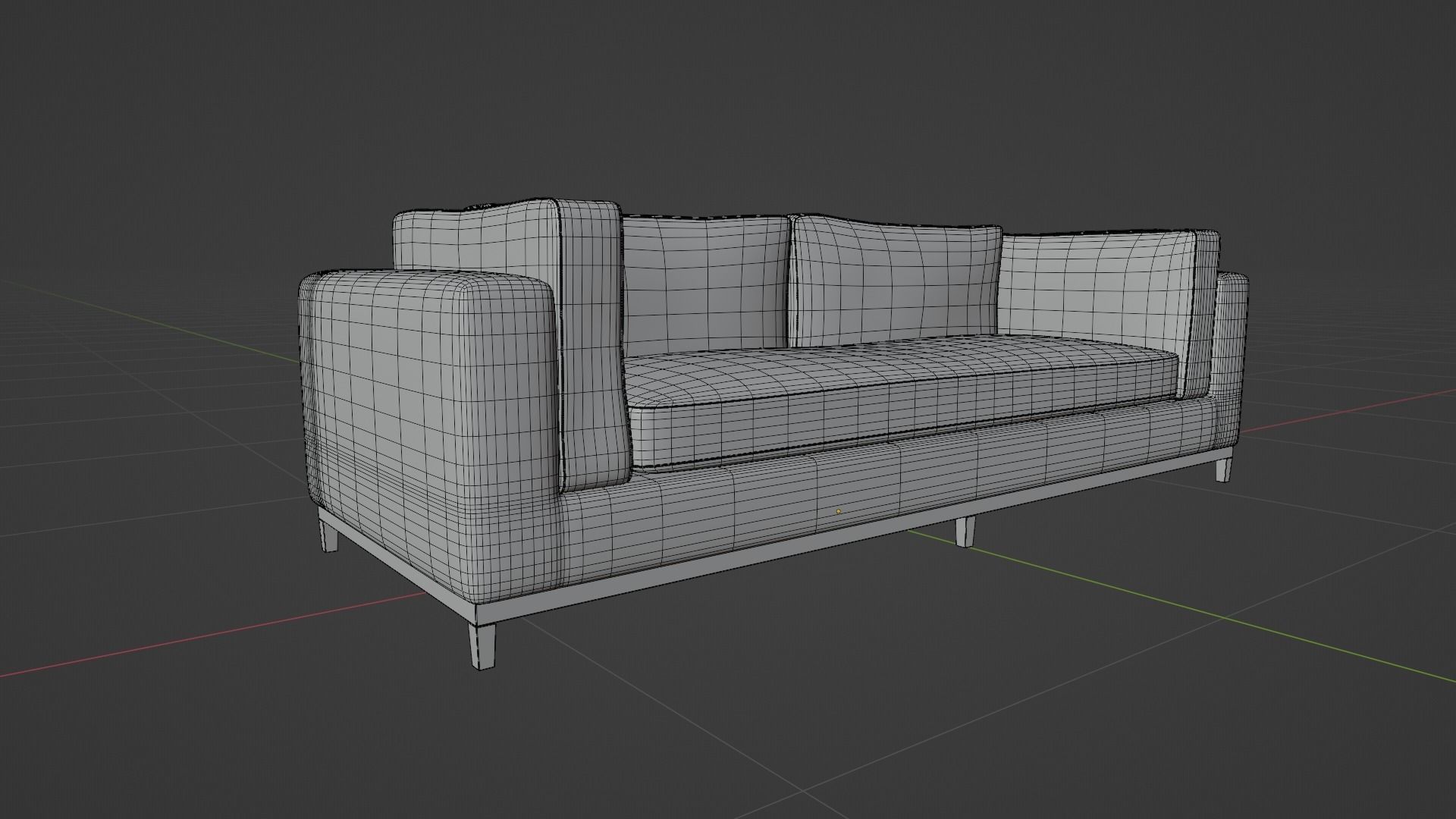 Modern Sofa Low-poly 3D model_6