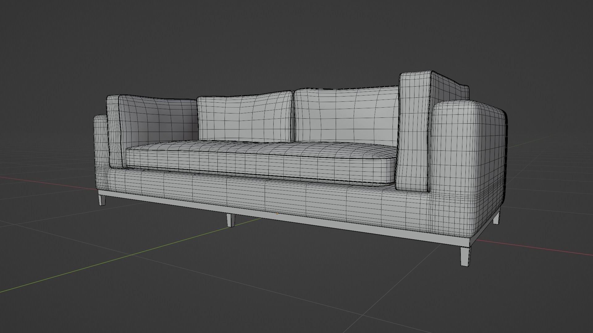 Modern Sofa Low-poly 3D model_5