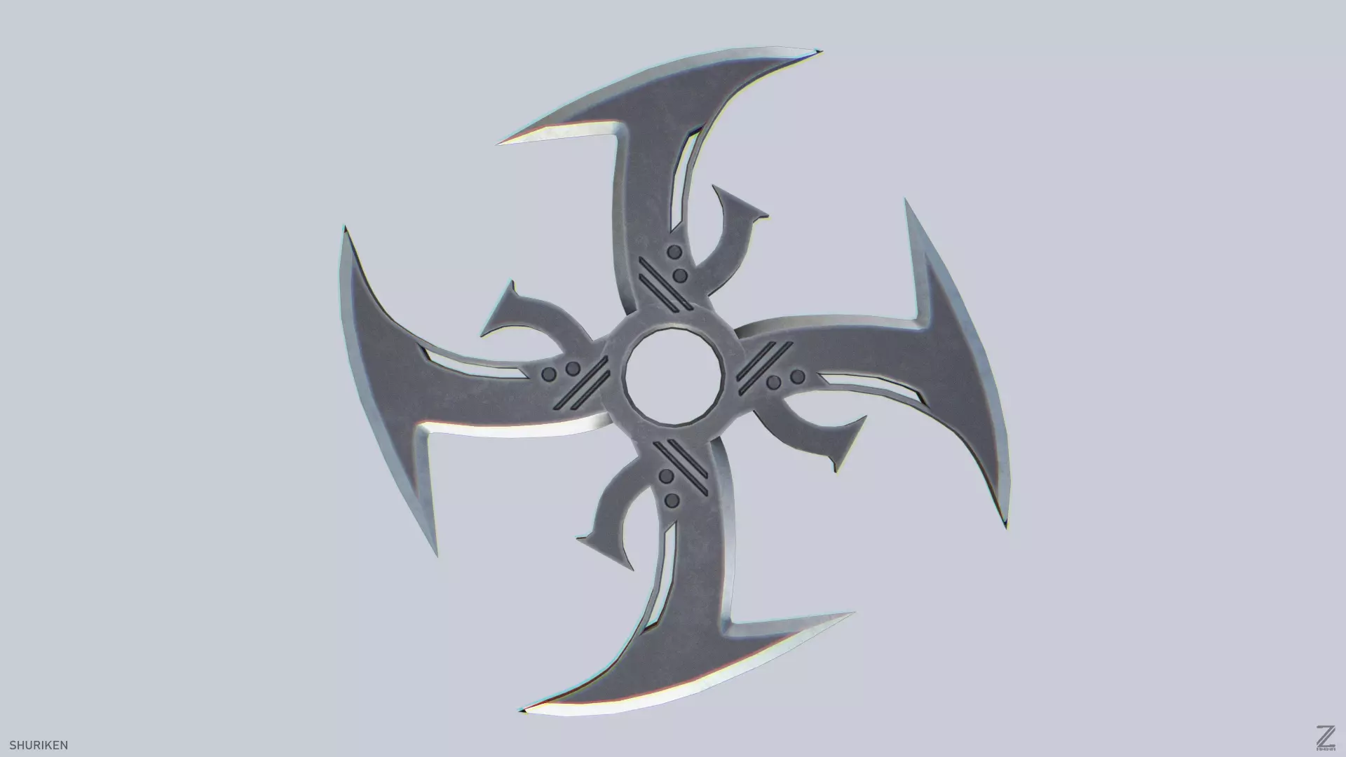 Shuriken Low-poly 3D model_0