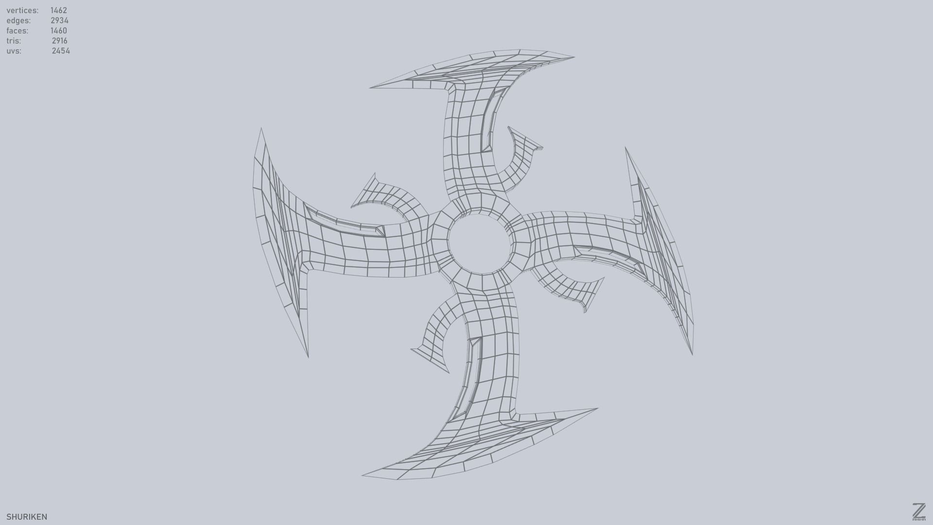 Shuriken Low-poly 3D model_3