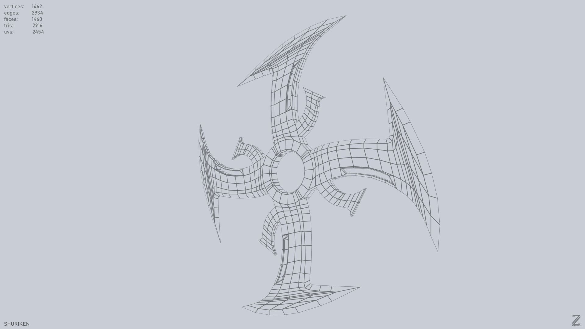 Shuriken Low-poly 3D model_11