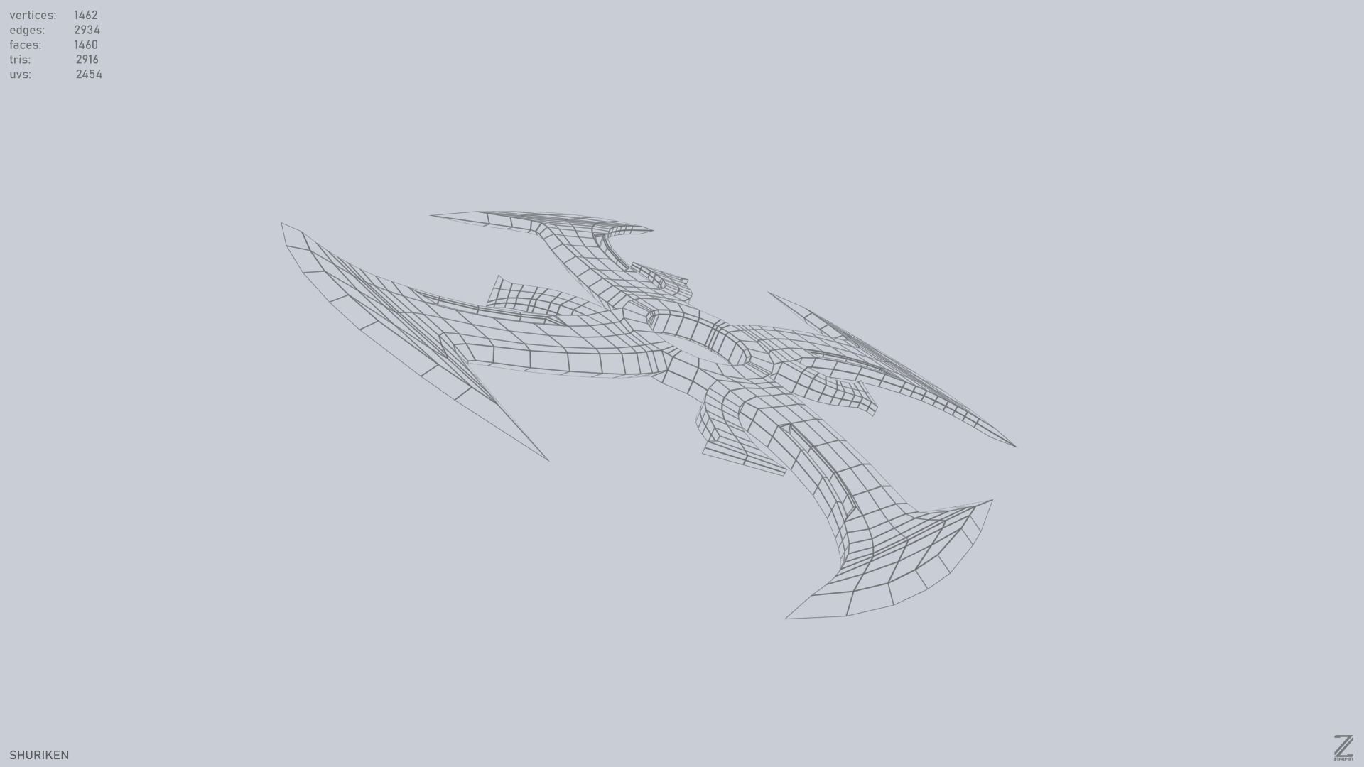 Shuriken Low-poly 3D model_14