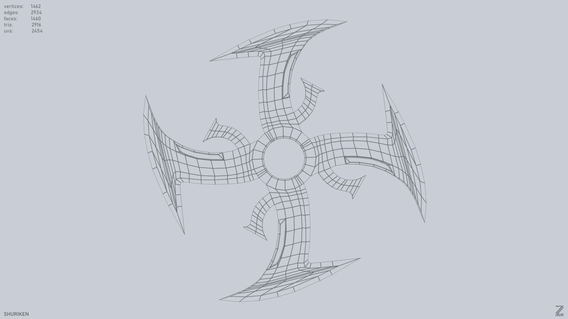Shuriken Low-poly 3D model_10