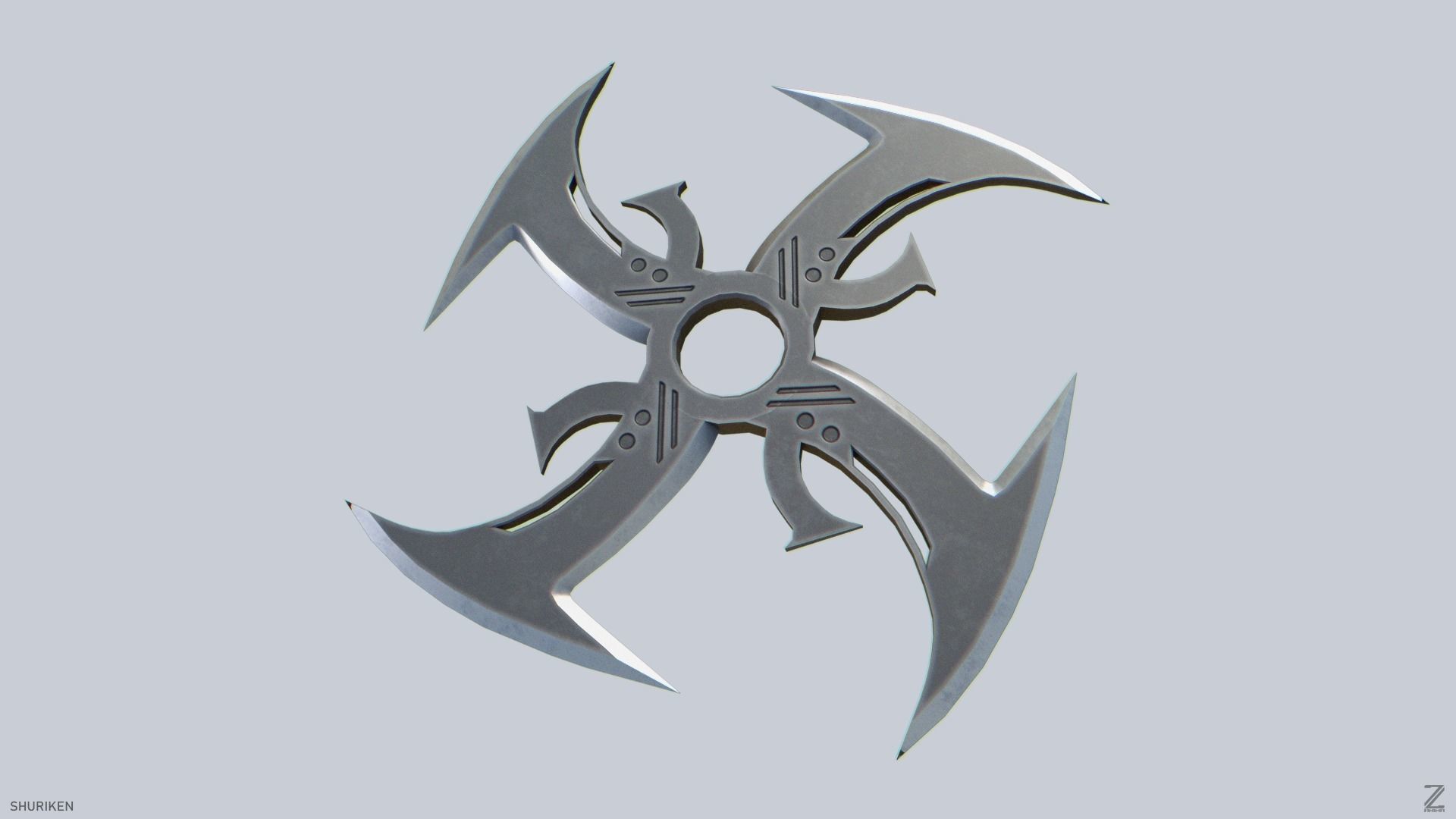 Shuriken Low-poly 3D model_9