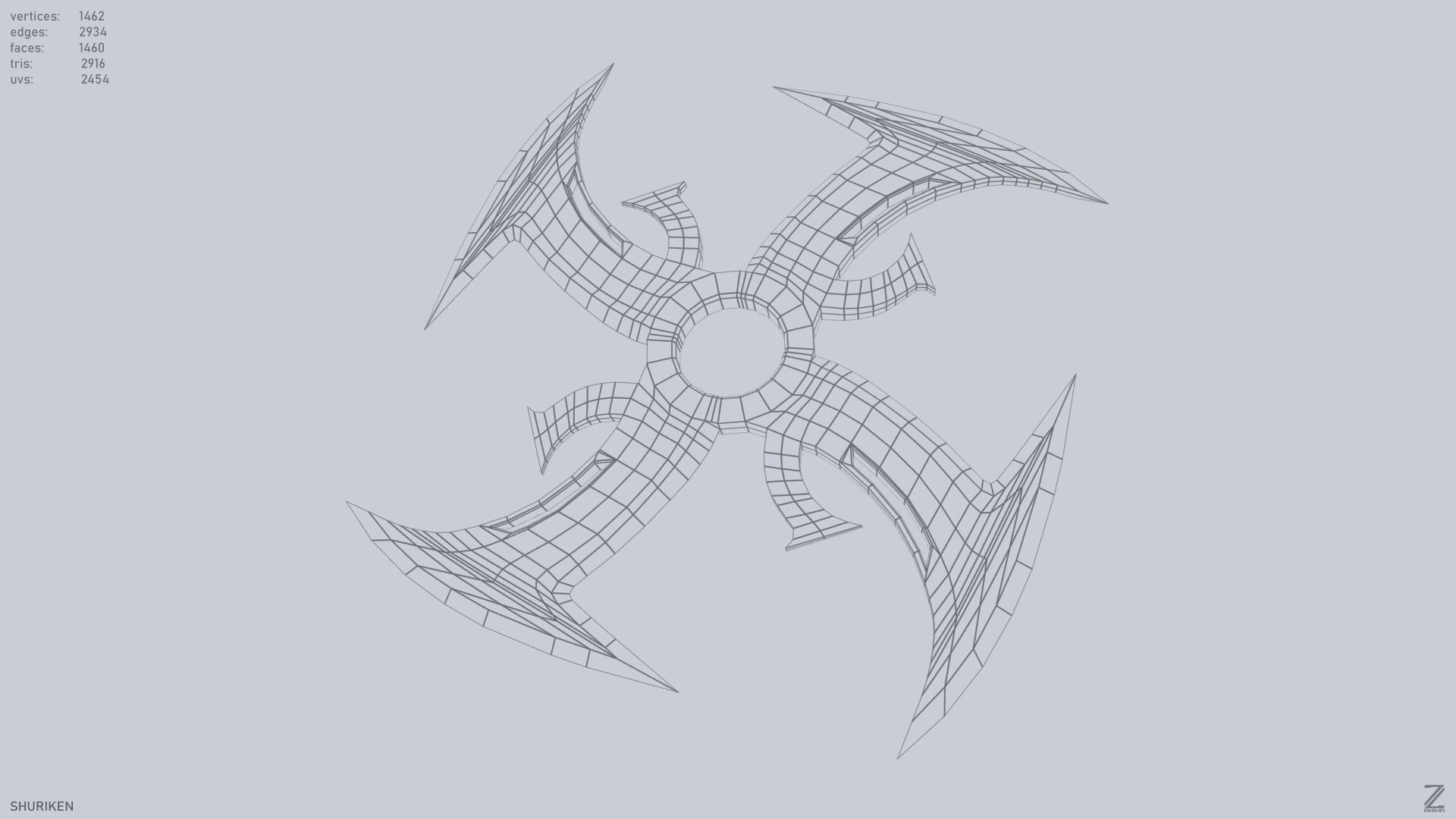 Shuriken Low-poly 3D model_15