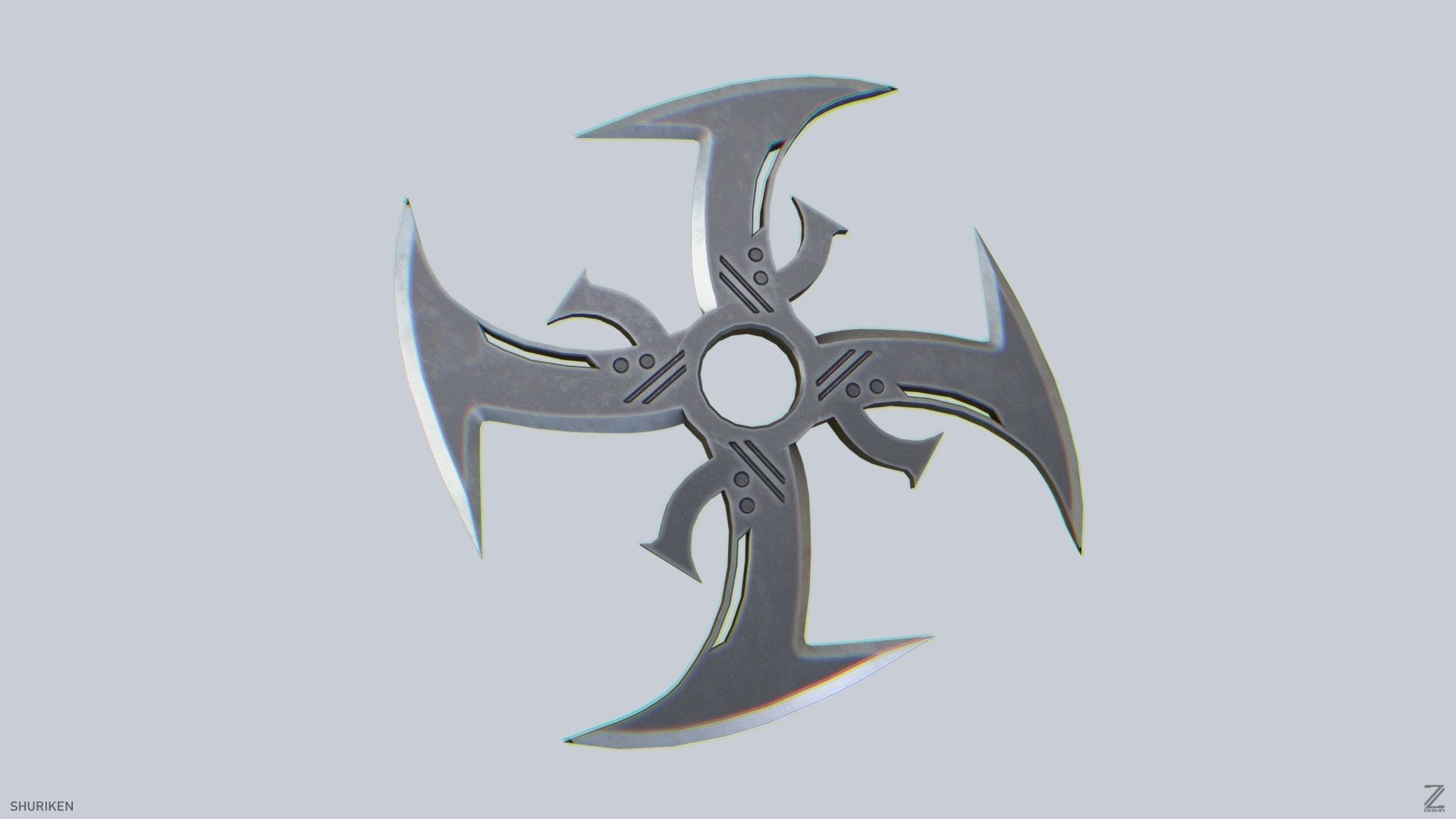 Shuriken Low-poly 3D model_7