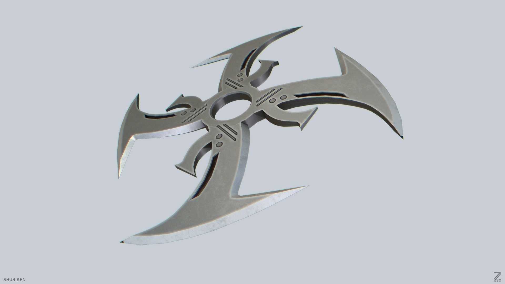 Shuriken Low-poly 3D model_5
