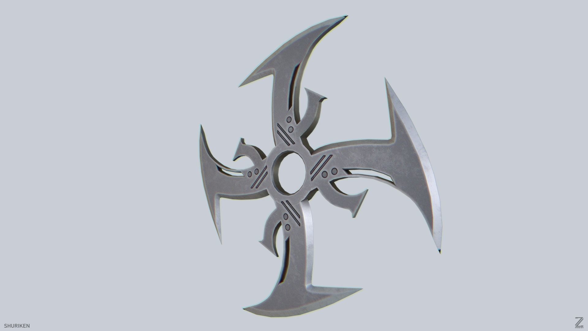 Shuriken Low-poly 3D model_4