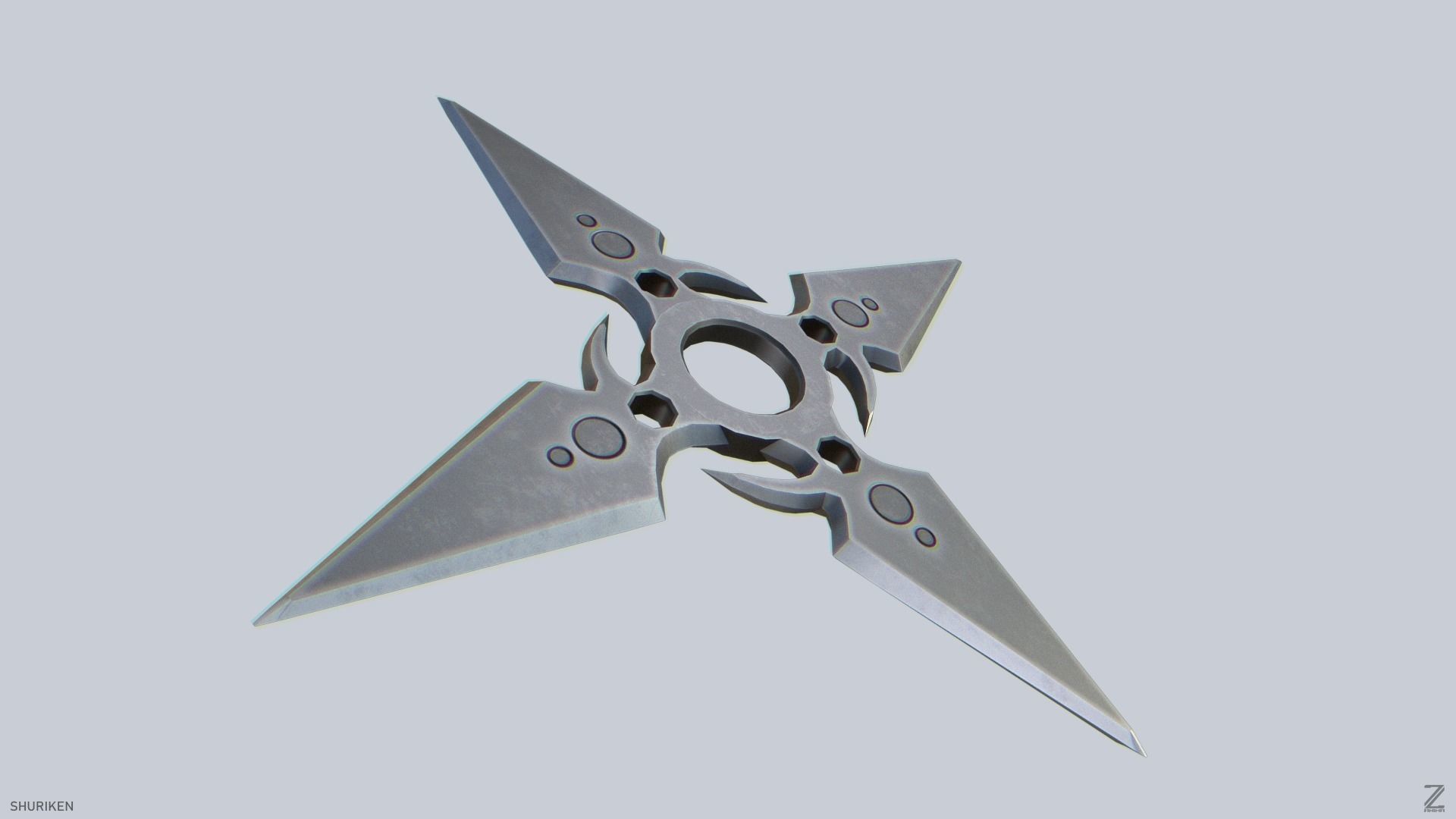 Shuriken Low-poly 3D model_8