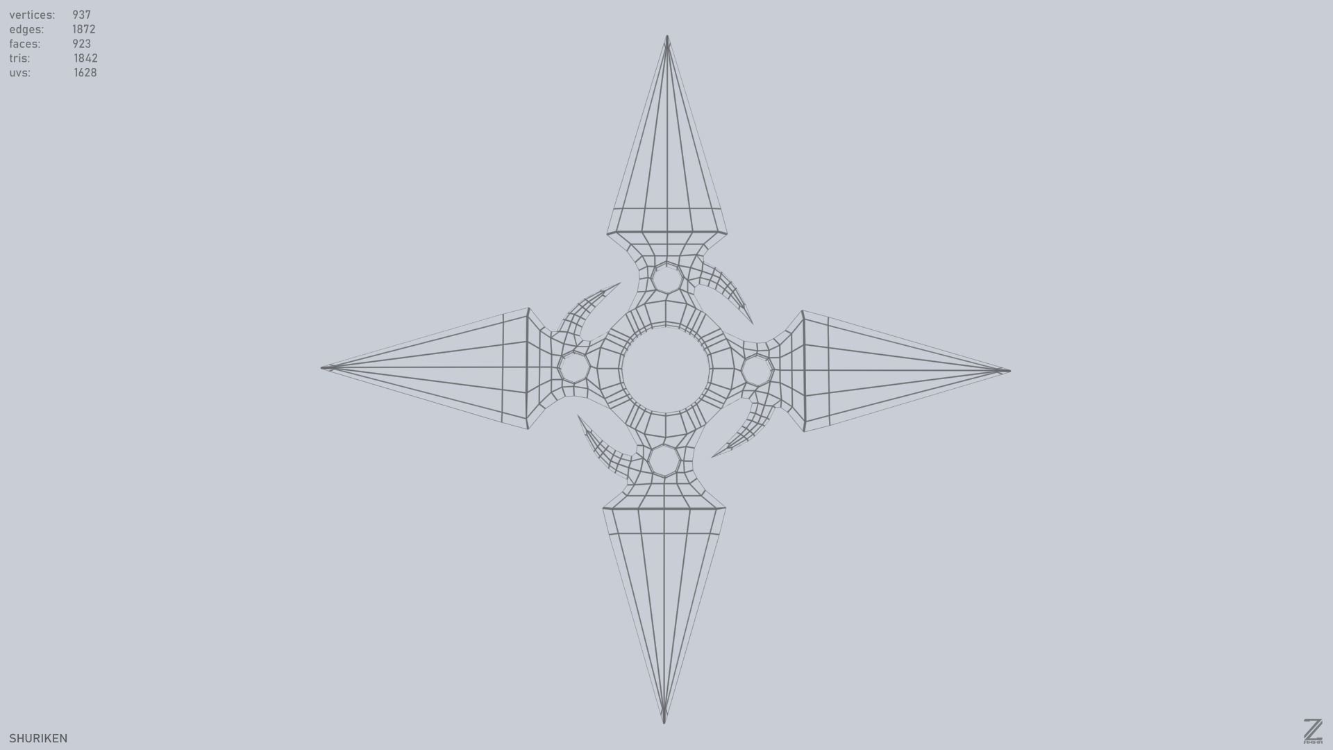 Shuriken Low-poly 3D model_3