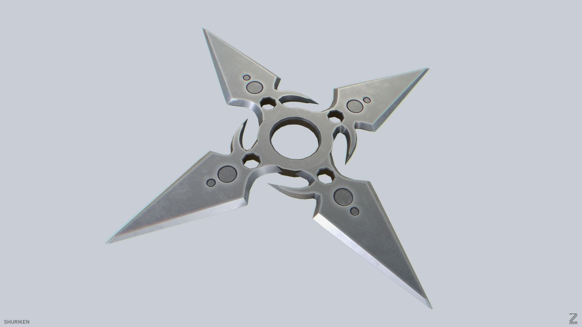 Shuriken Low-poly 3D model_5