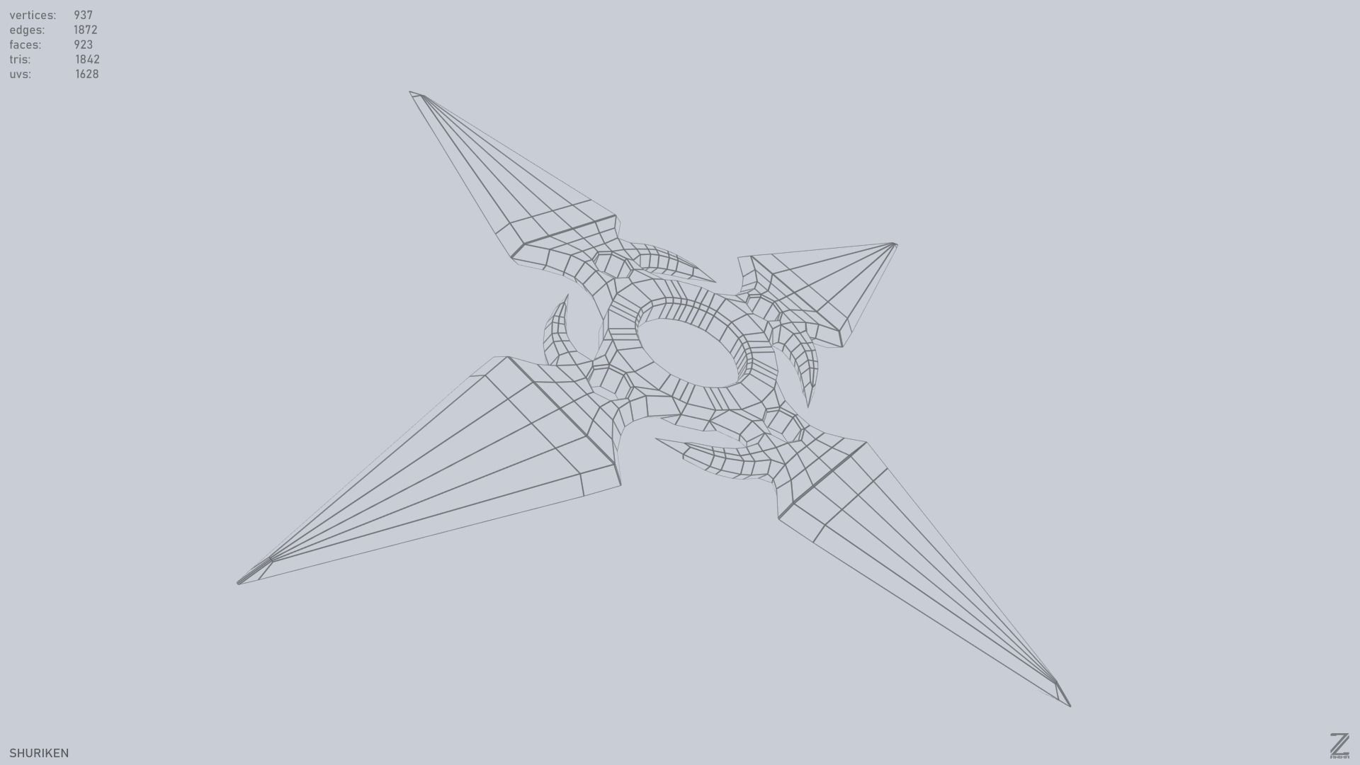 Shuriken Low-poly 3D model_14