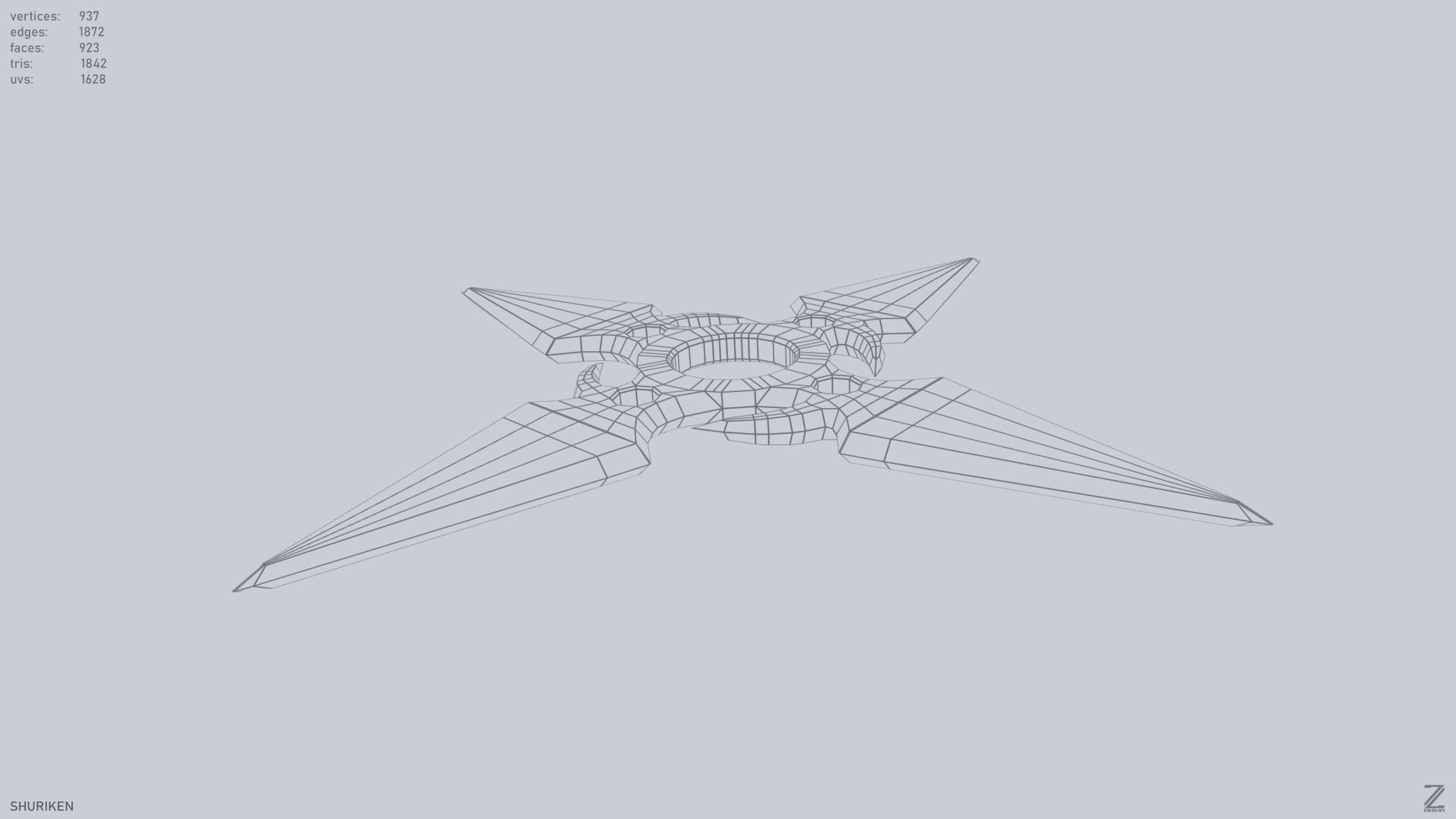 Shuriken Low-poly 3D model_13