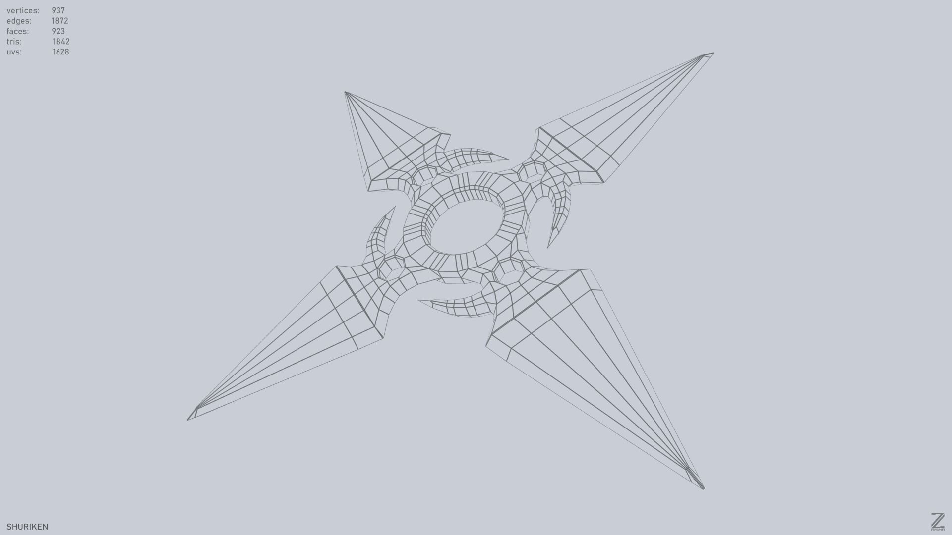 Shuriken Low-poly 3D model_12