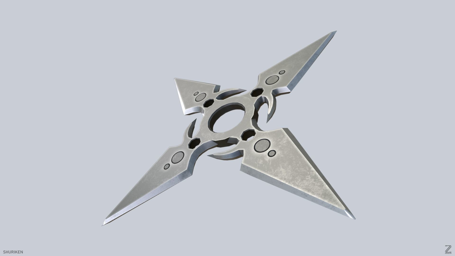 Shuriken Low-poly 3D model_1
