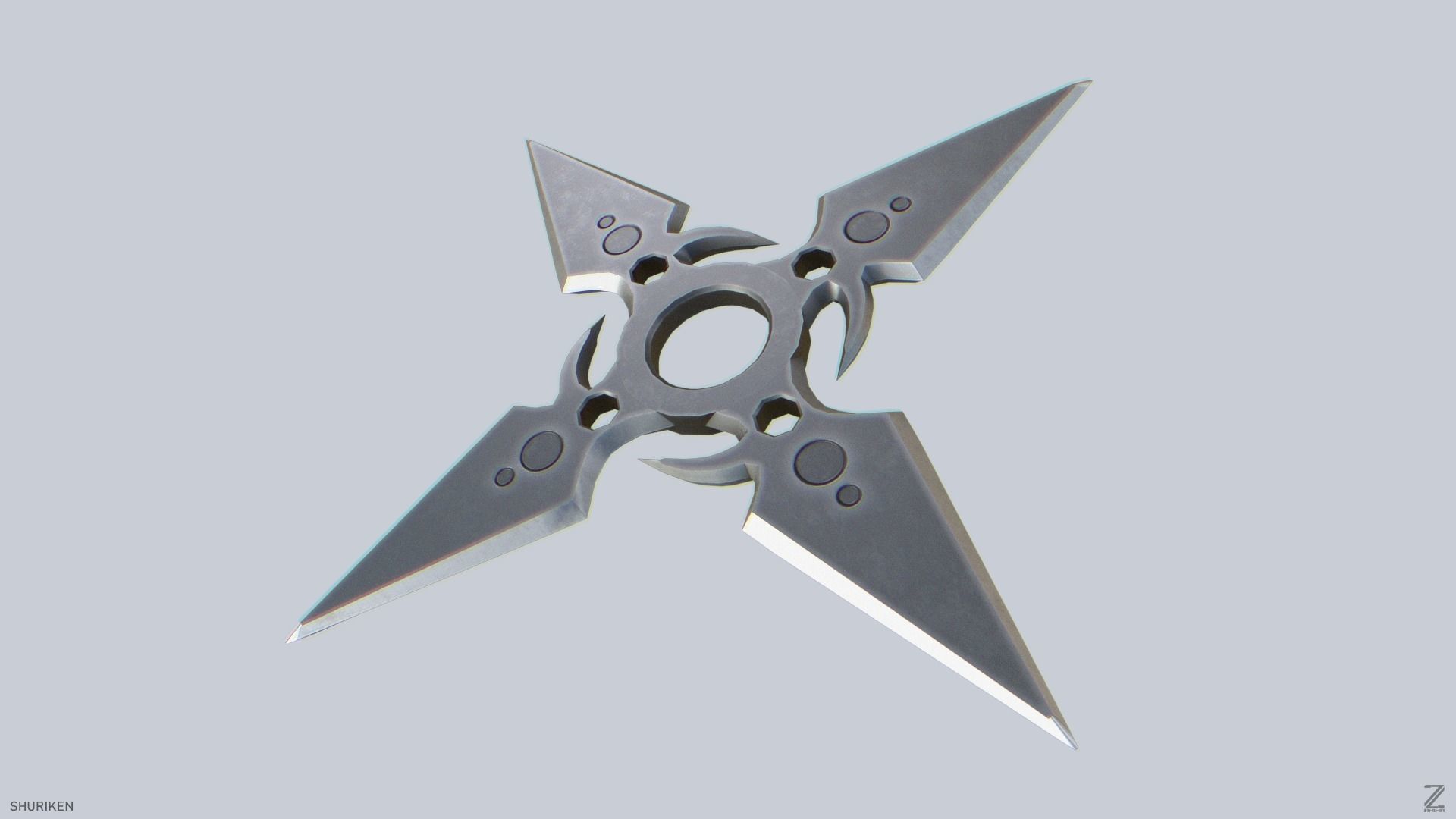 Shuriken Low-poly 3D model_6