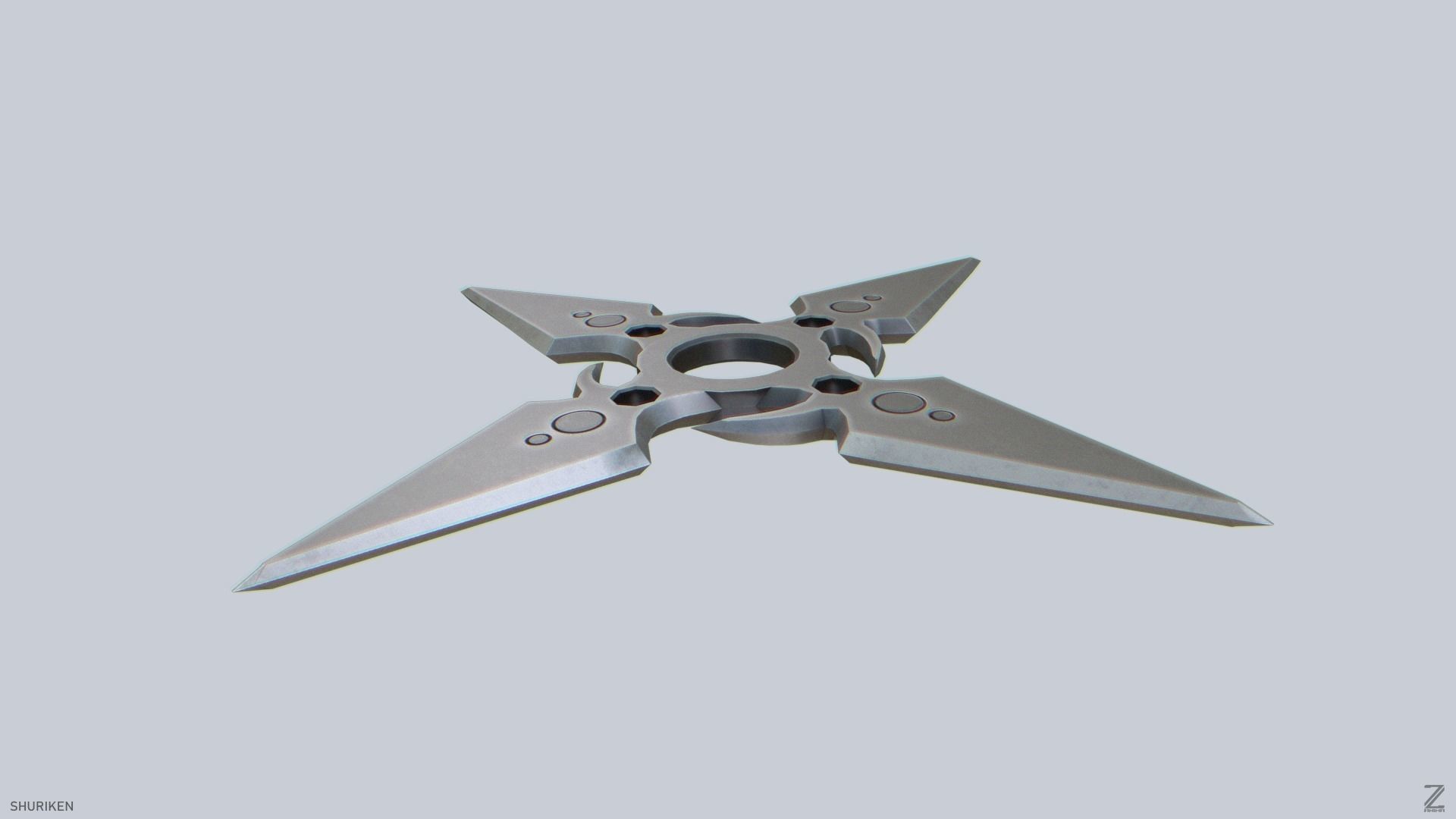 Shuriken Low-poly 3D model_7
