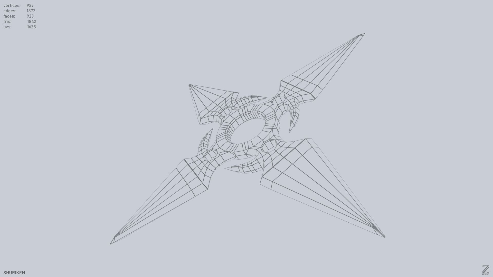 Shuriken Low-poly 3D model_10