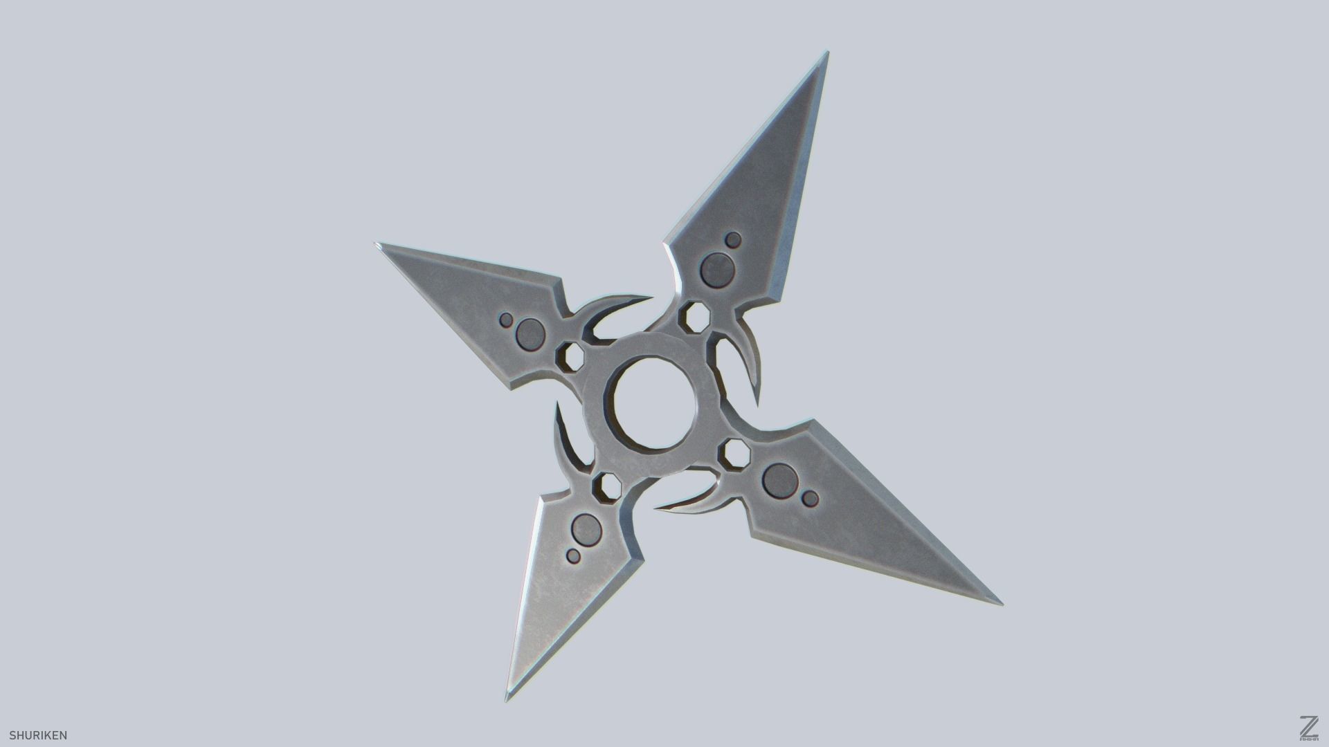 Shuriken Low-poly 3D model_4