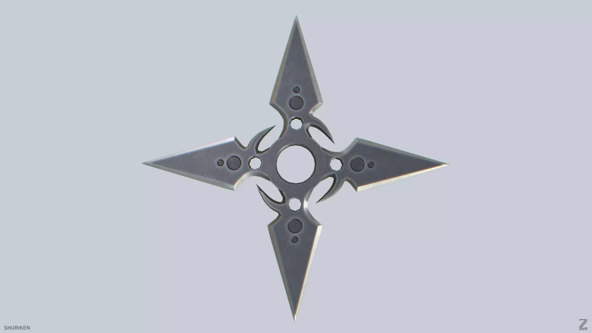 Shuriken Low-poly 3D model_0