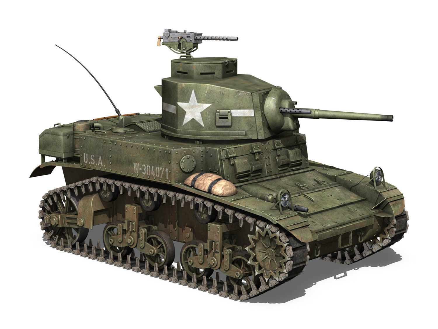 M3 Light Tank Stuart 3D model_6