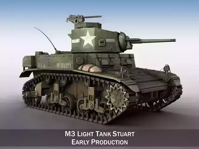 M3 Light Tank Stuart 3D model M3 Light Tank Stuart 3D model