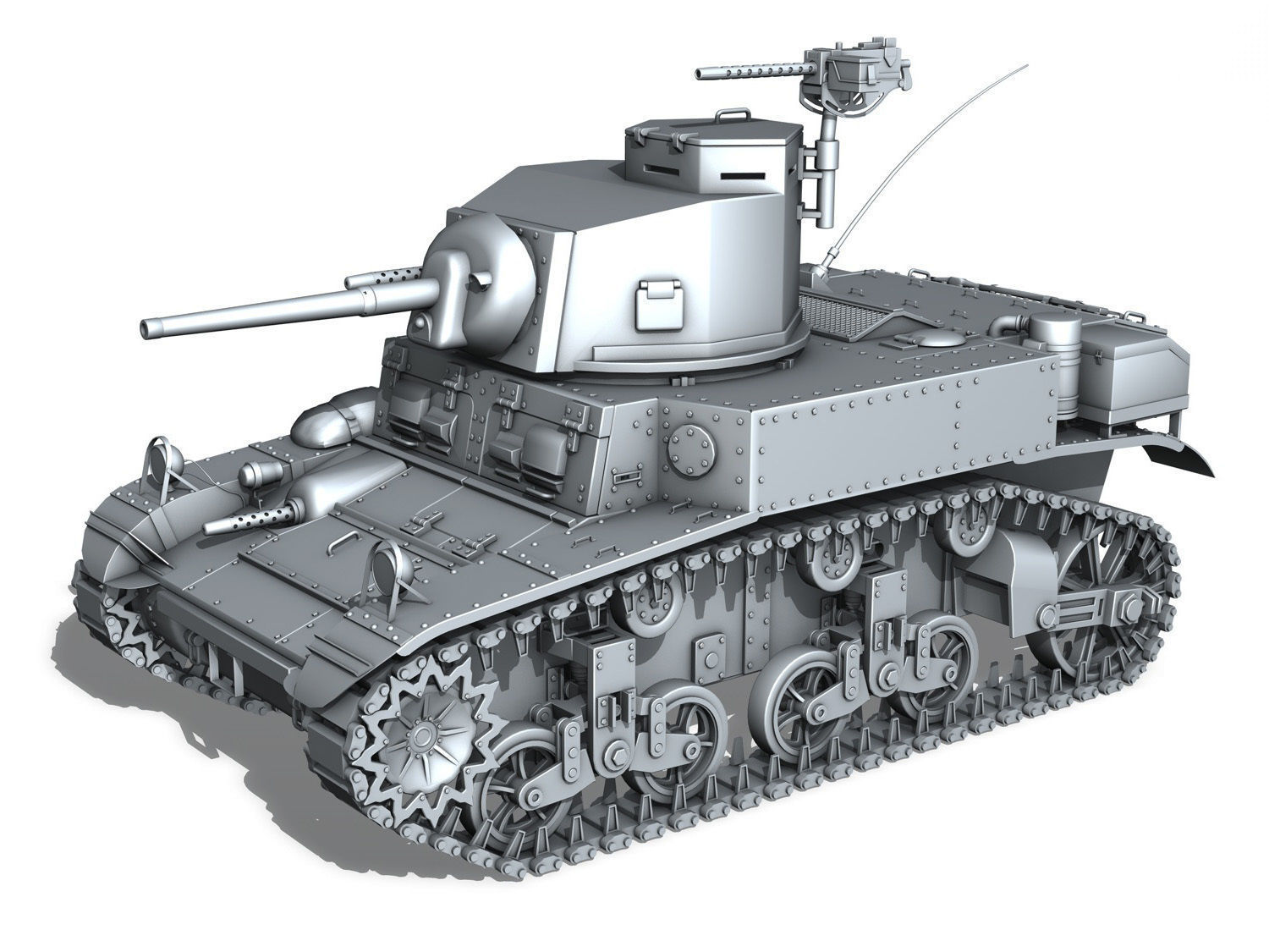 M3 Light Tank Stuart 3D model_9