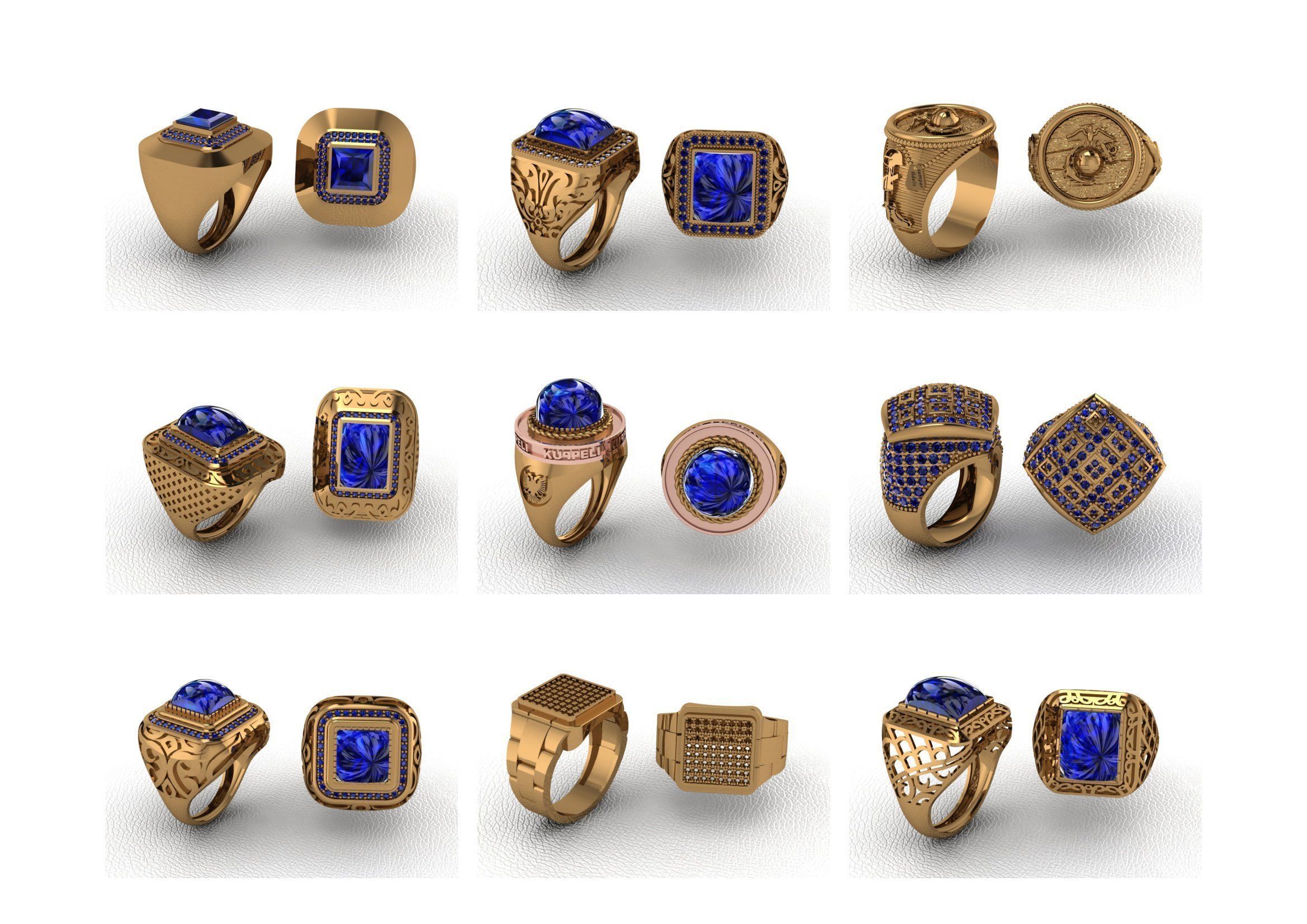200  Mens Gents Ring 3dm renders  3D Model Collection 3D print model_10