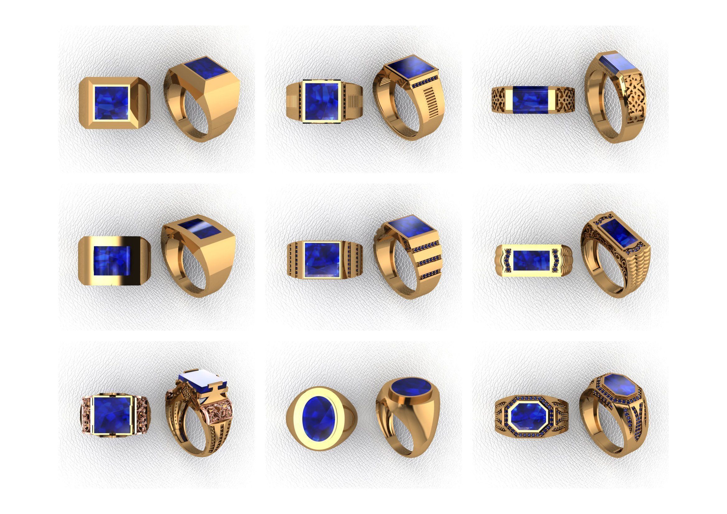 200  Mens Gents Ring 3dm renders  3D Model Collection 3D print model_2