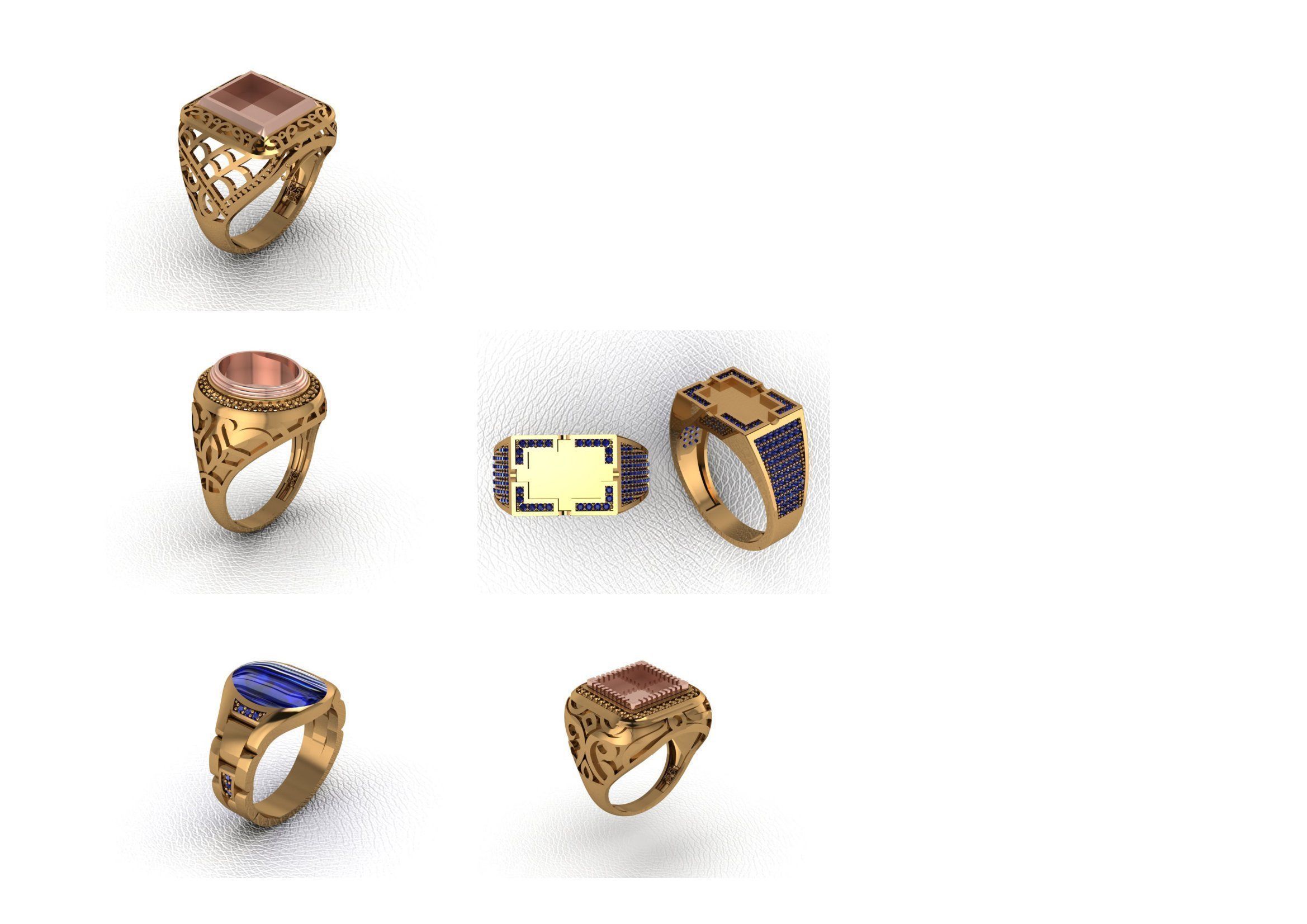 200  Mens Gents Ring 3dm renders  3D Model Collection 3D print model_21