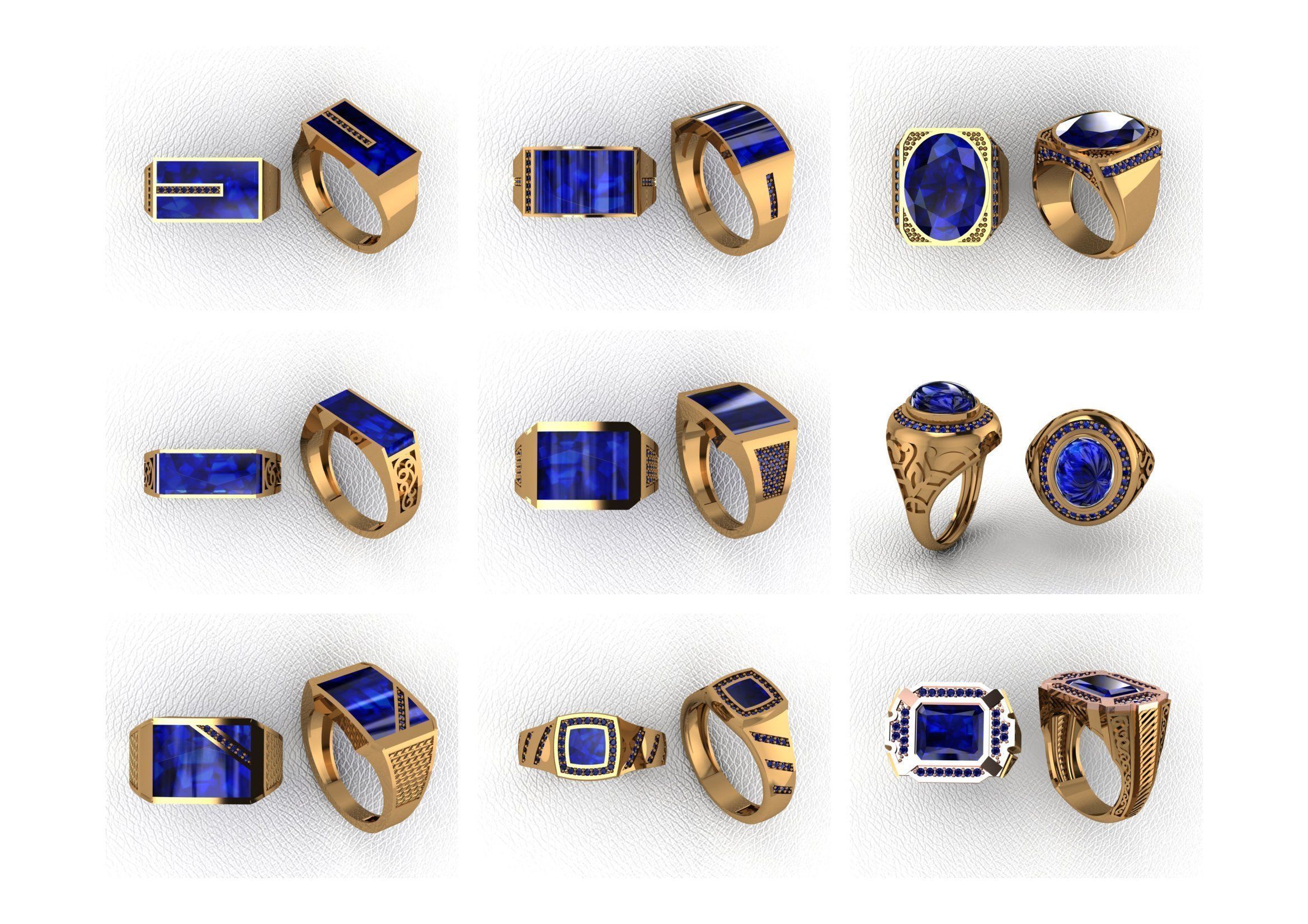 200  Mens Gents Ring 3dm renders  3D Model Collection 3D print model_4