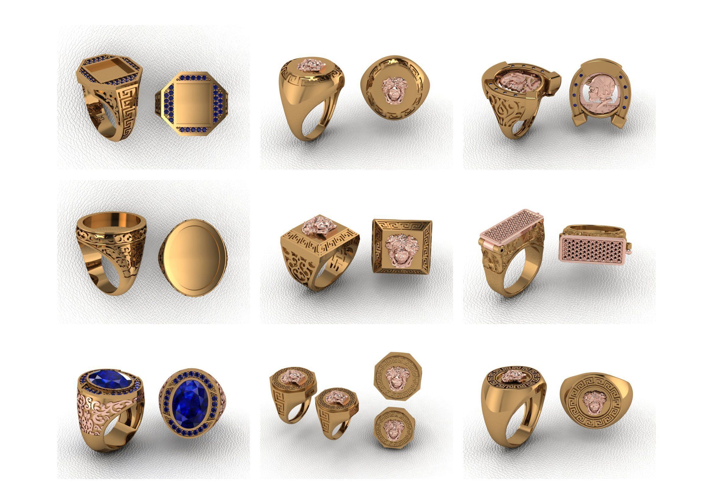 200  Mens Gents Ring 3dm renders  3D Model Collection 3D print model_1