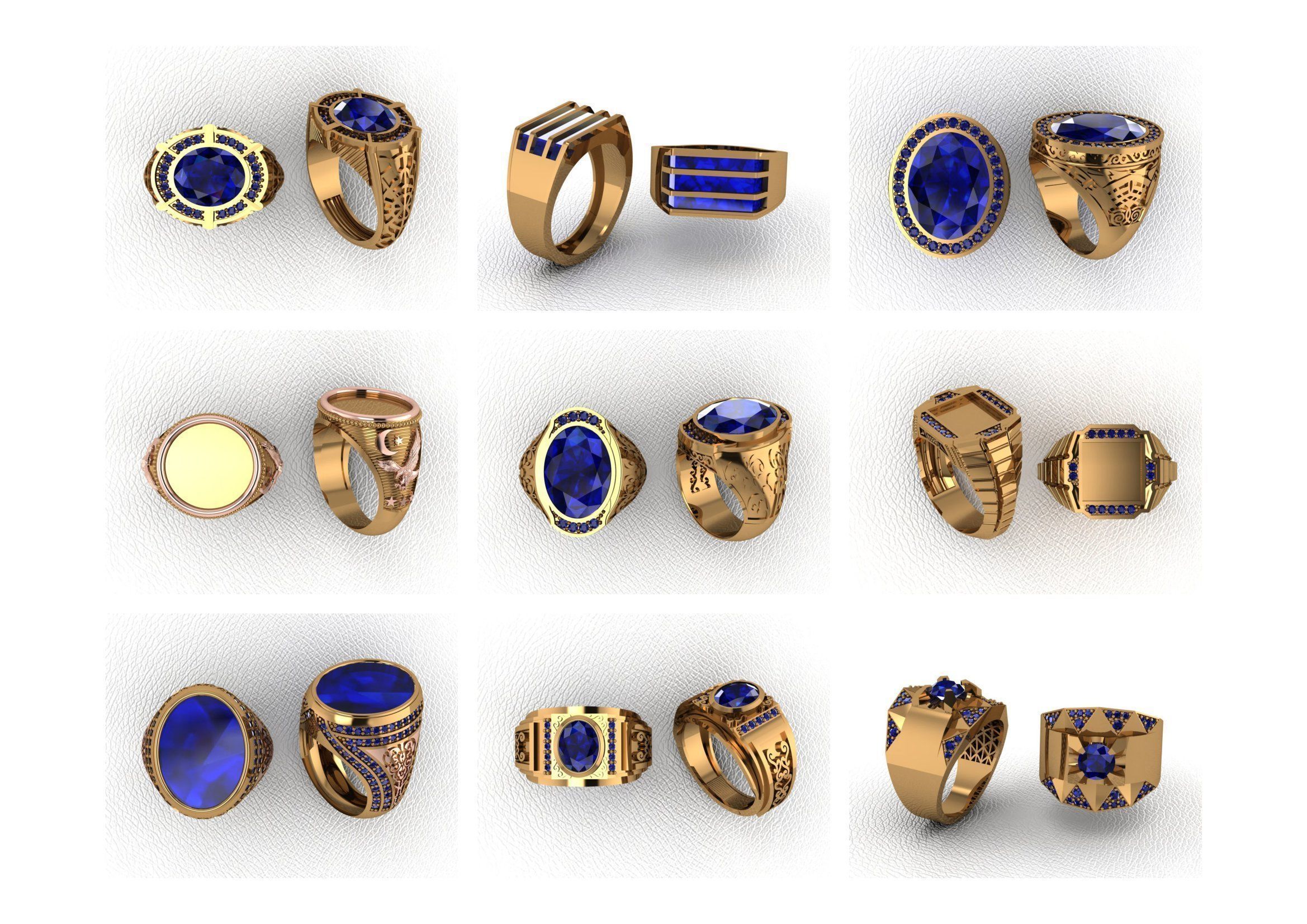 200  Mens Gents Ring 3dm renders  3D Model Collection 3D print model_5
