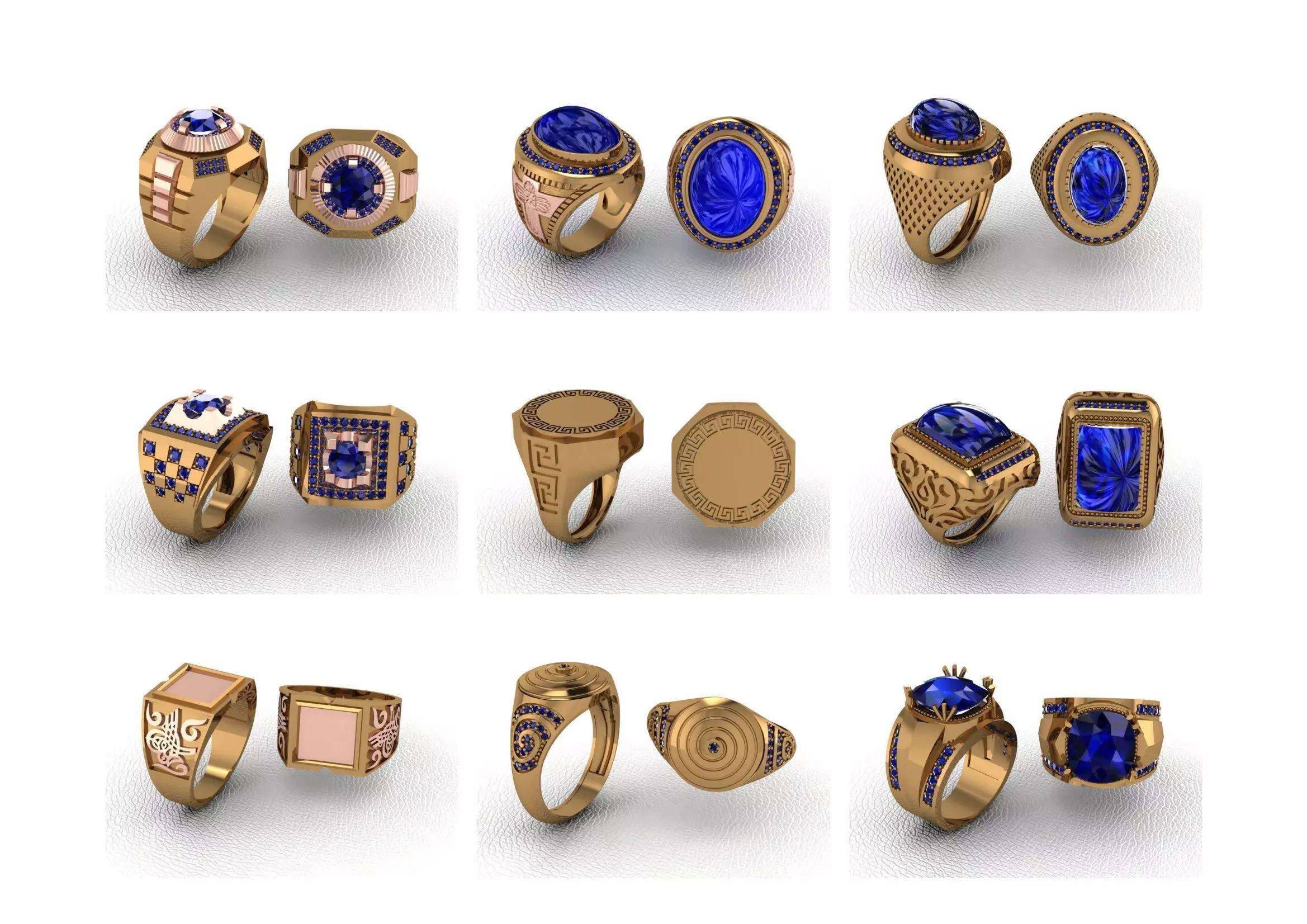 200  Mens Gents Ring 3dm renders  3D Model Collection 3D print model_0