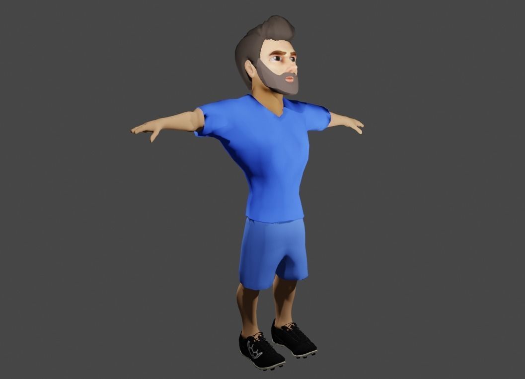 Football player Low-poly 3D model_1