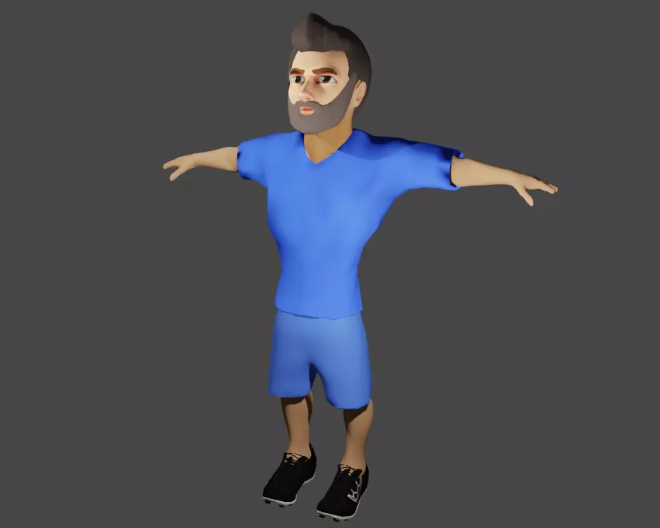 Football player Low-poly 3D model_0