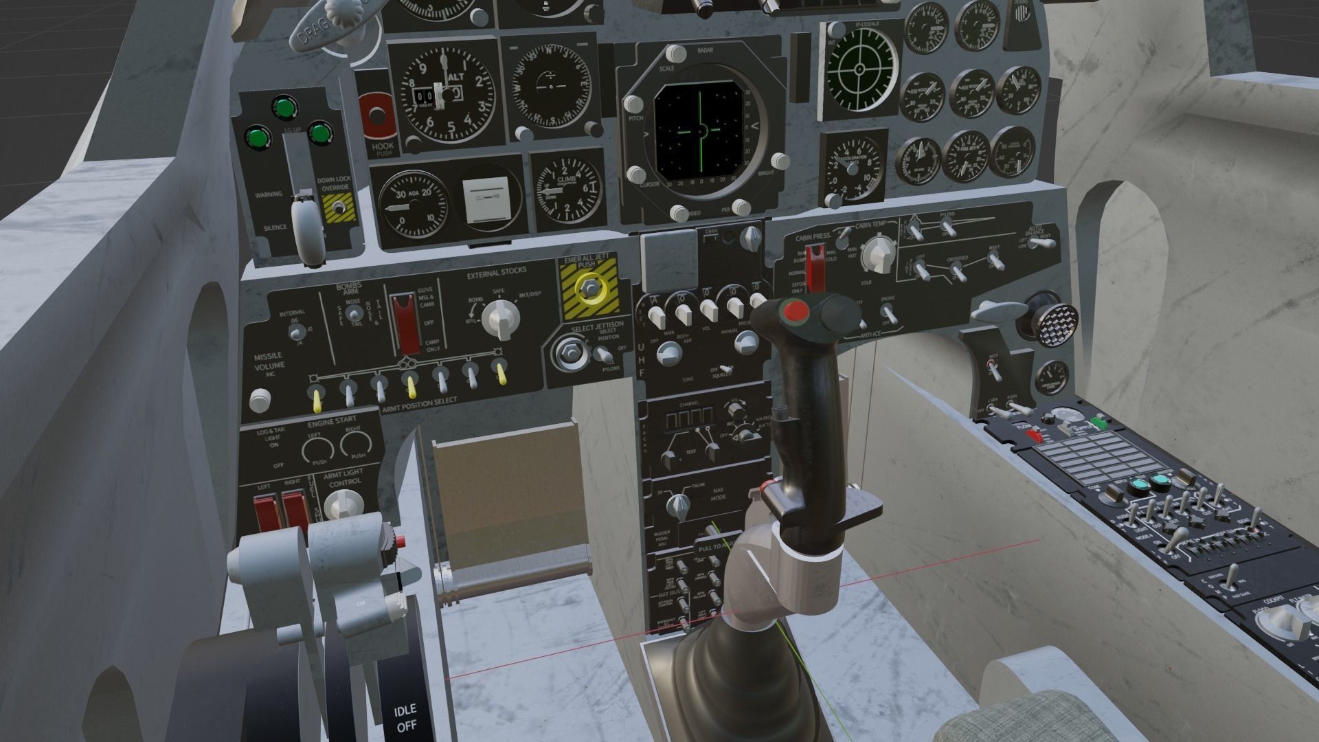 F-5E Tiger II Cockpit 3D model_5