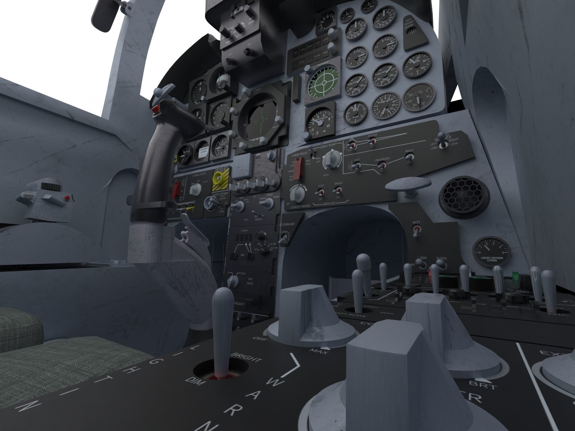 F-5E Tiger II Cockpit 3D model_3