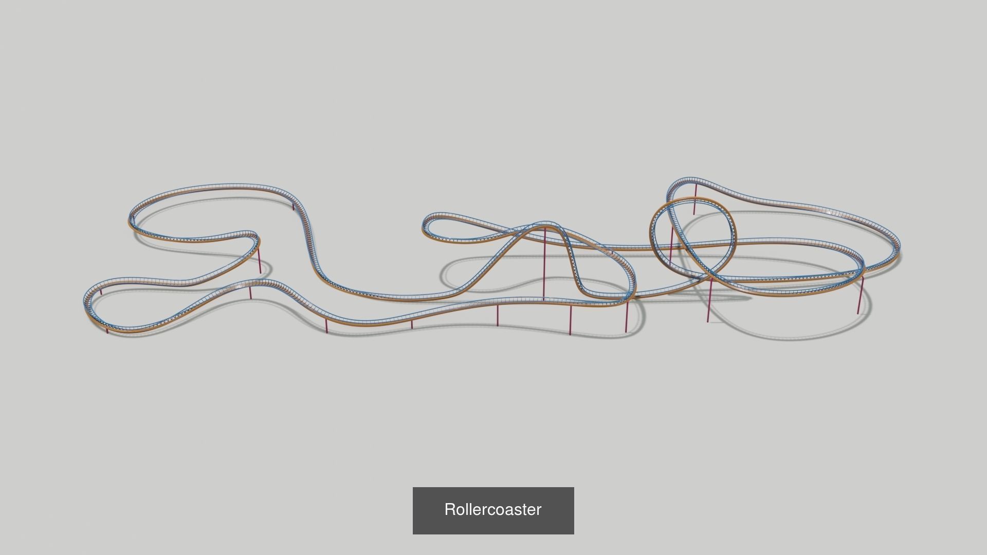 10 Rollercoaster 3D Model Collection_4