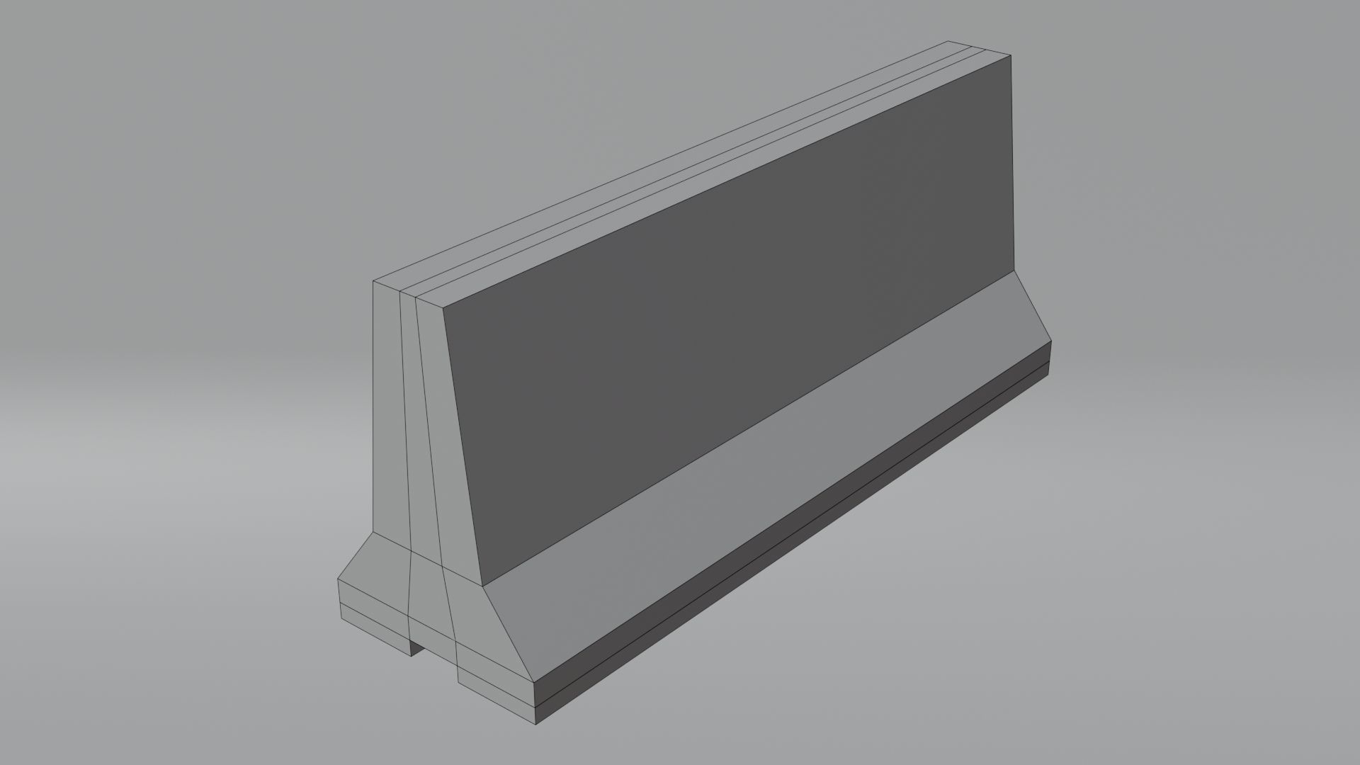 Collection of Low - Poly Concrete Barrier By Nikdox Low-poly 3D model_16