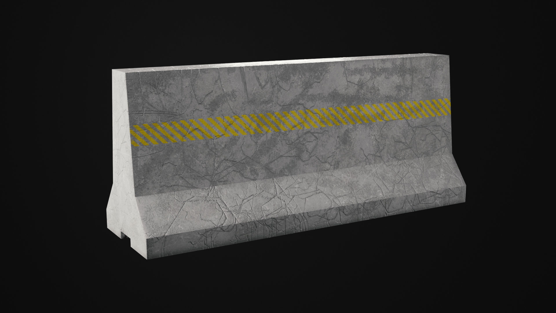 Collection of Low - Poly Concrete Barrier By Nikdox Low-poly 3D model_5