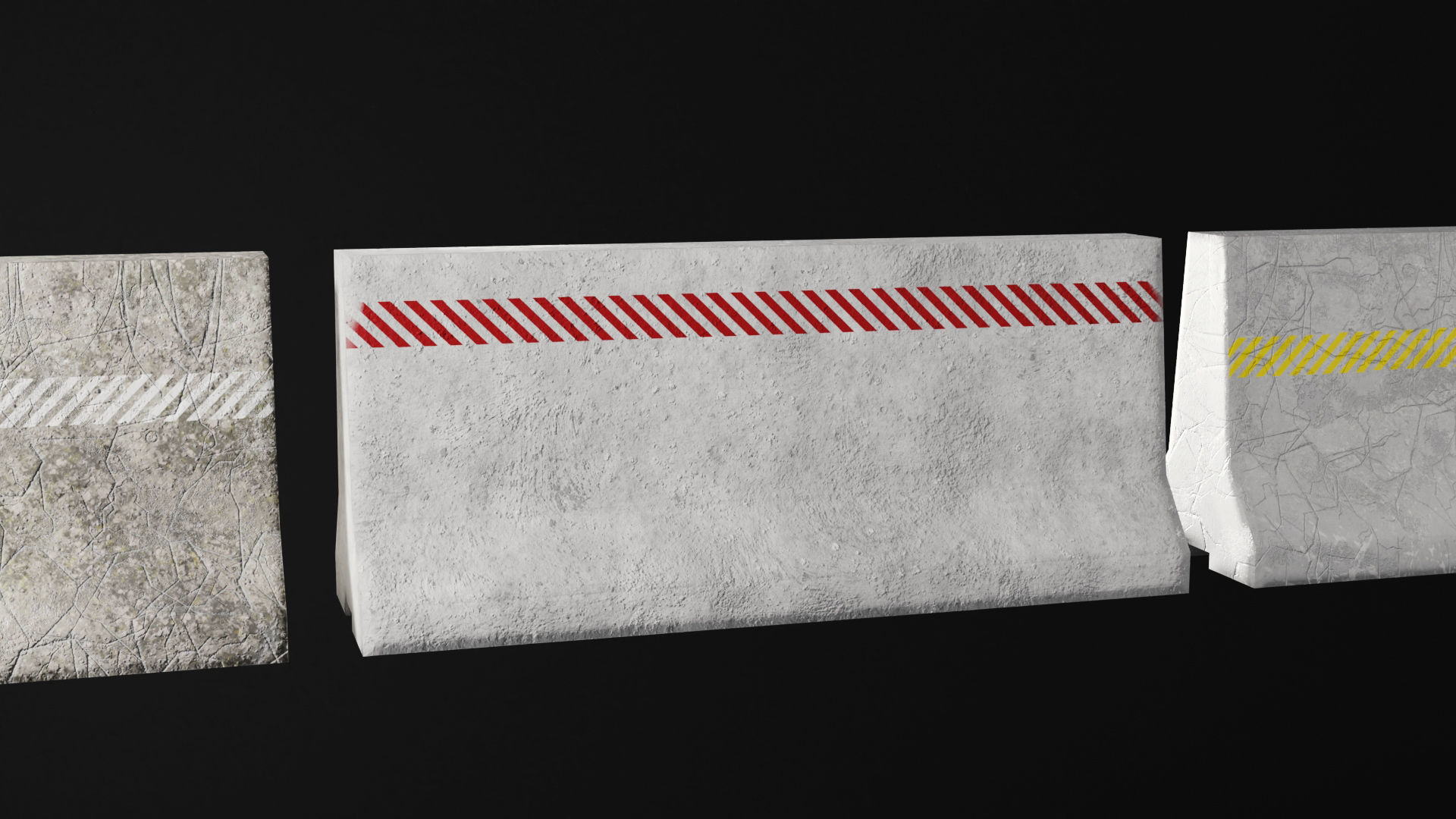 Collection of Low - Poly Concrete Barrier By Nikdox Low-poly 3D model_15