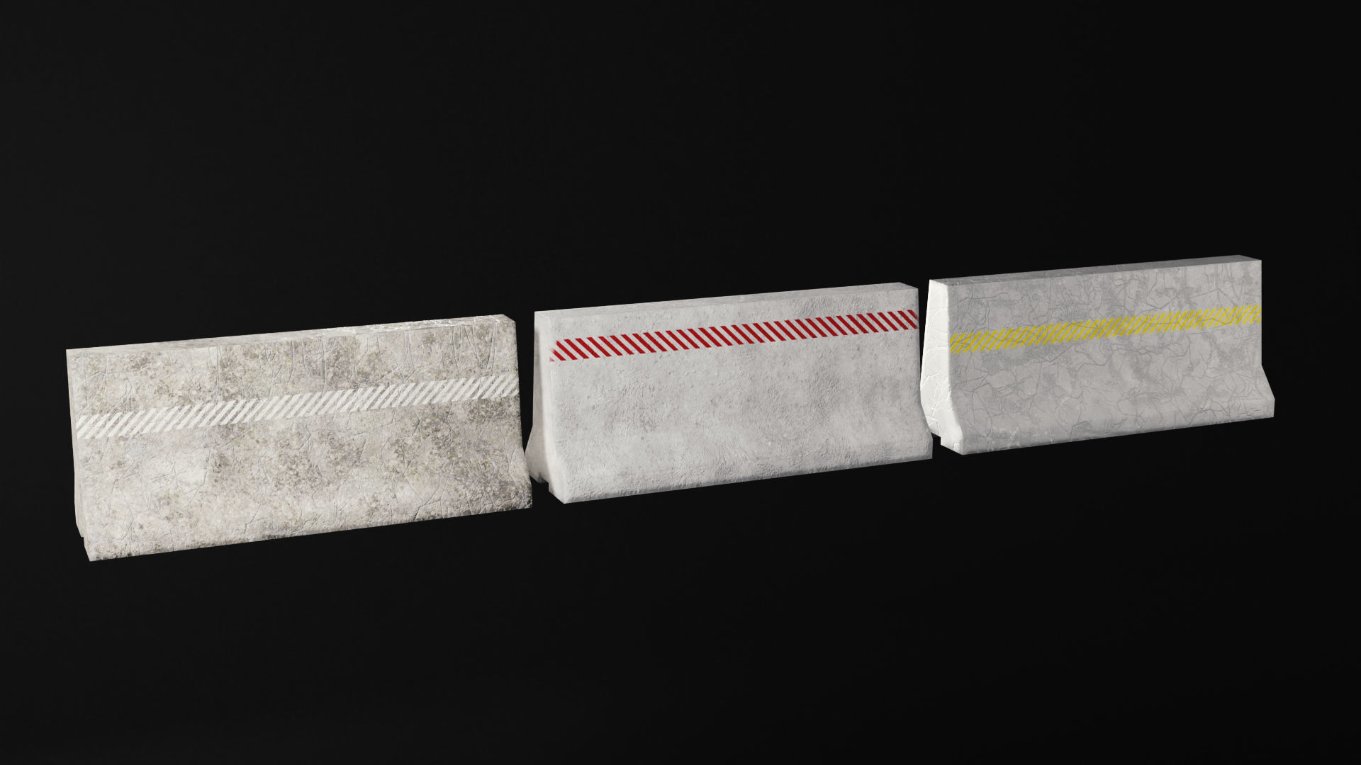 Collection of Low - Poly Concrete Barrier By Nikdox Low-poly 3D model_14