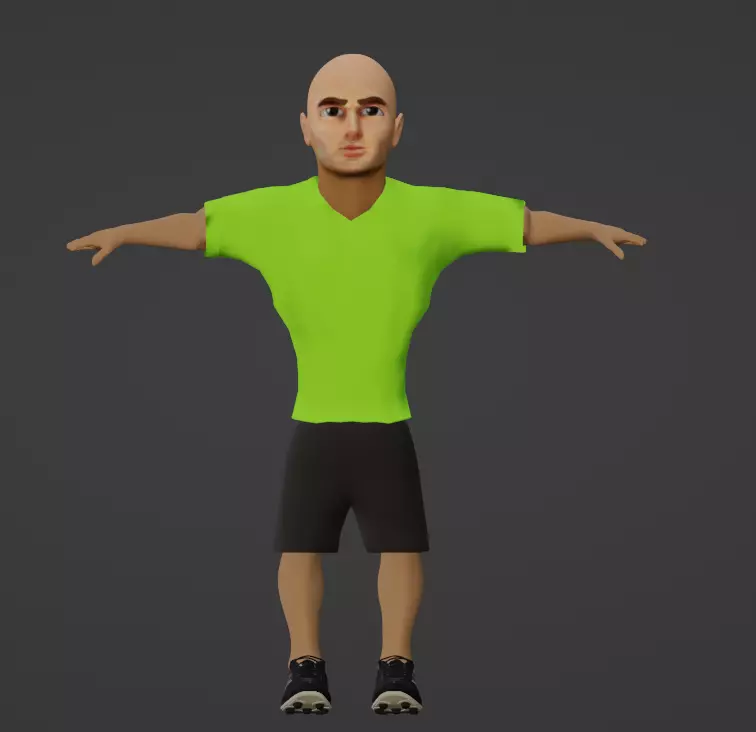 Football player fourth Low-poly 3D model